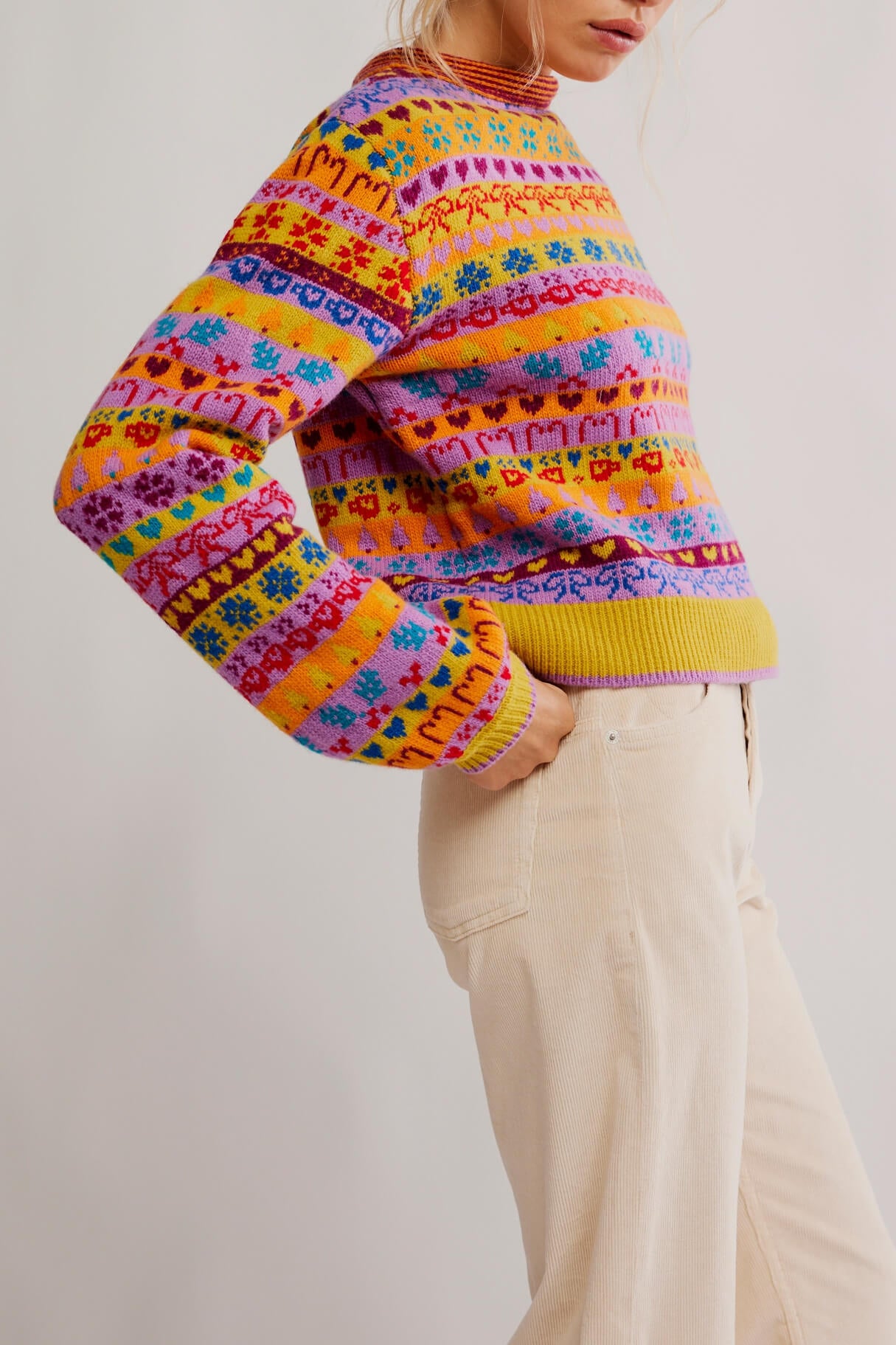 Free People Favorite Things Sweater in bright confetti combo