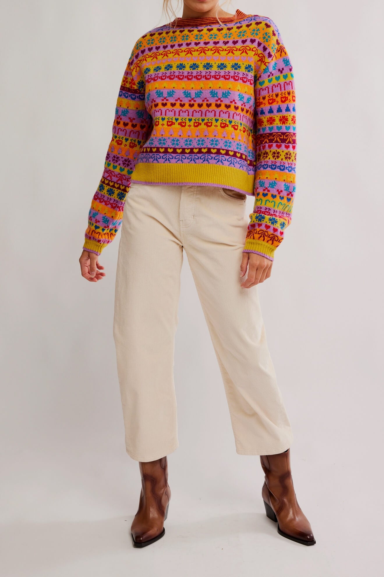 Free People Favorite Things Sweater in bright confetti combo