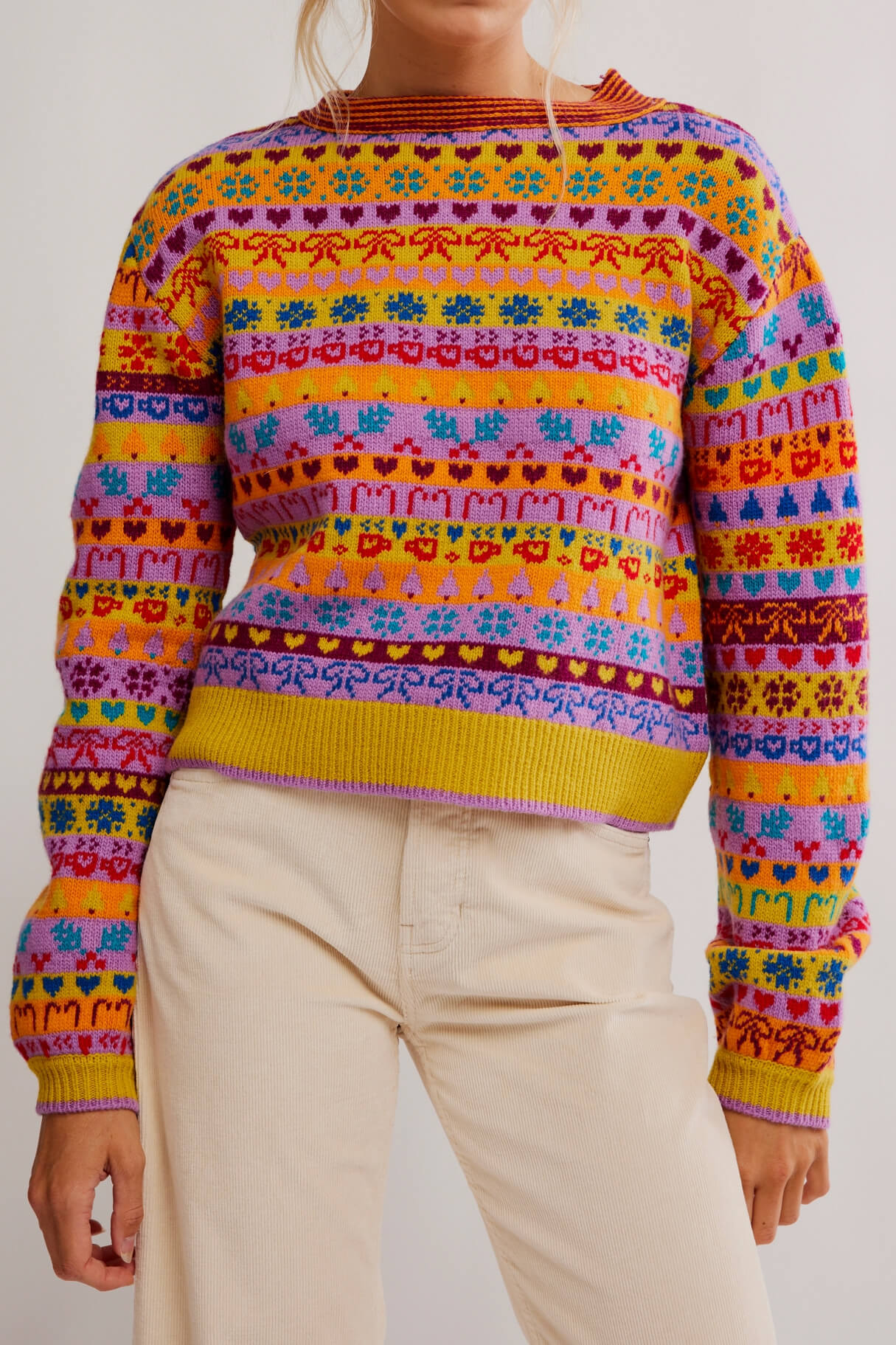 Free People Favorite Things Sweater in bright confetti combo