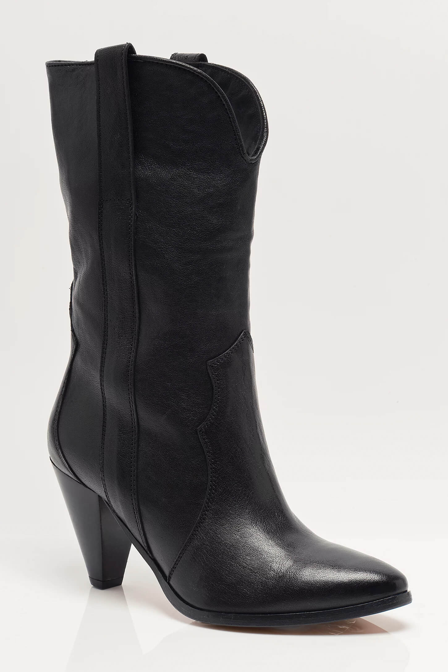 Free People Feather Heel Boot in black leather