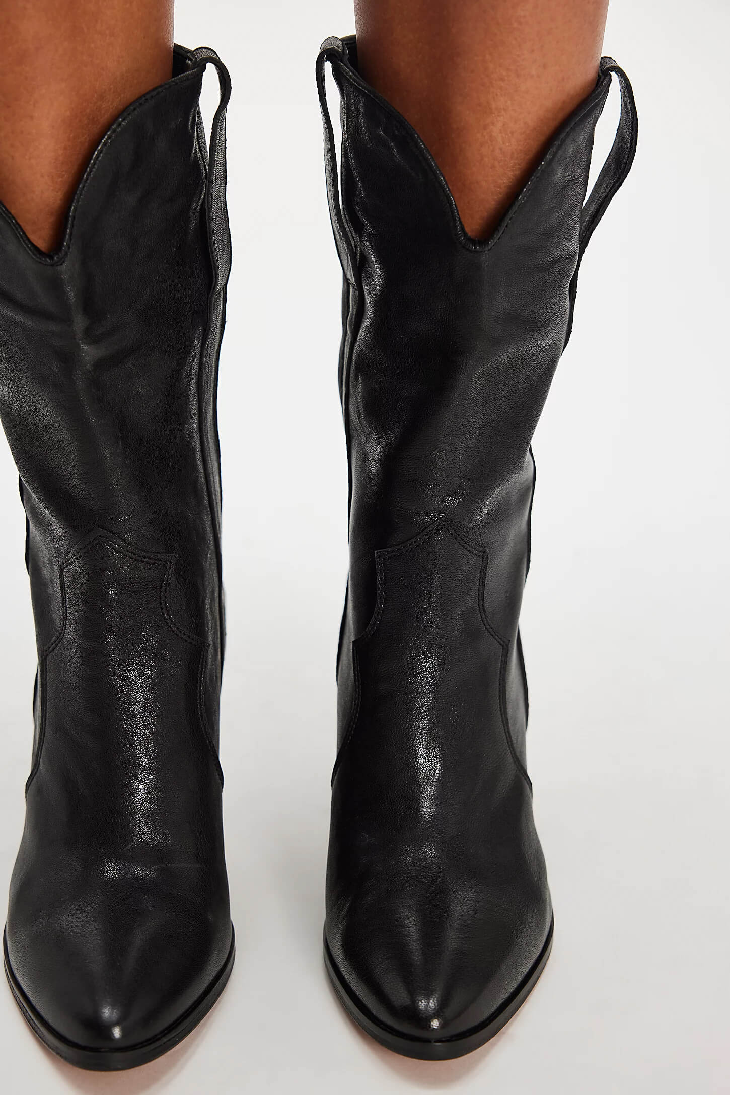 Free People Feather Heel Boot in black leather