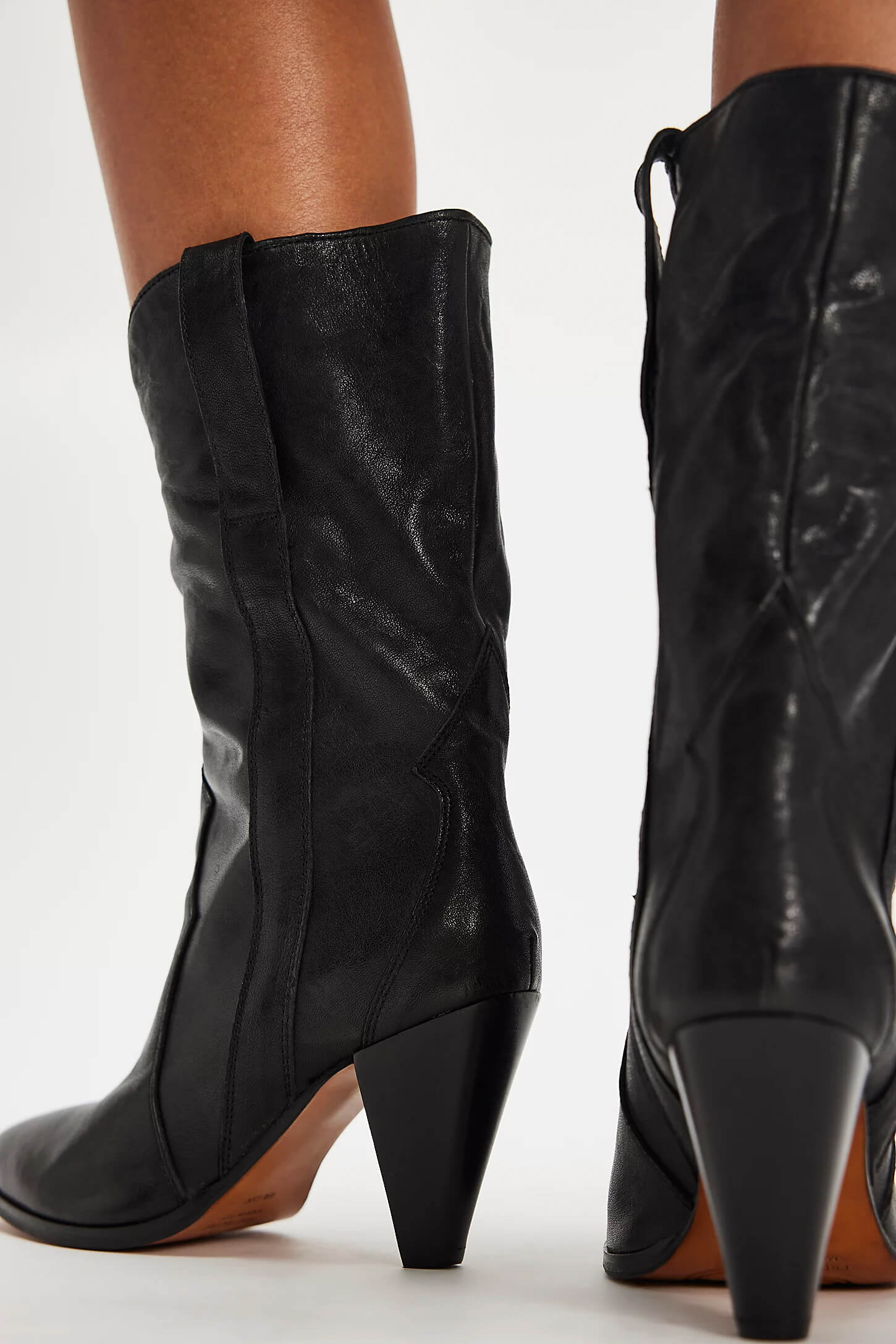 Free People Feather Heel Boot in black leather