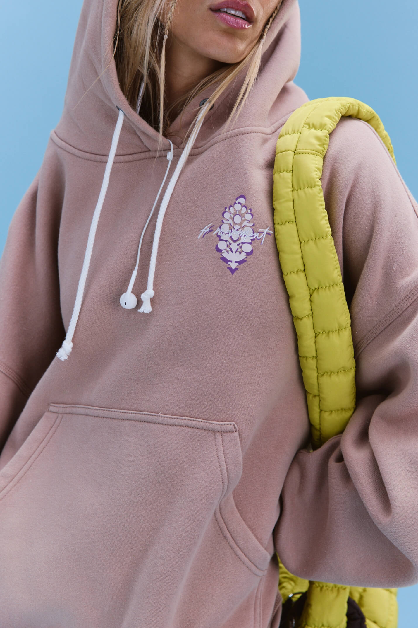 Free People Final Call Front Logo Hoodie in sandy