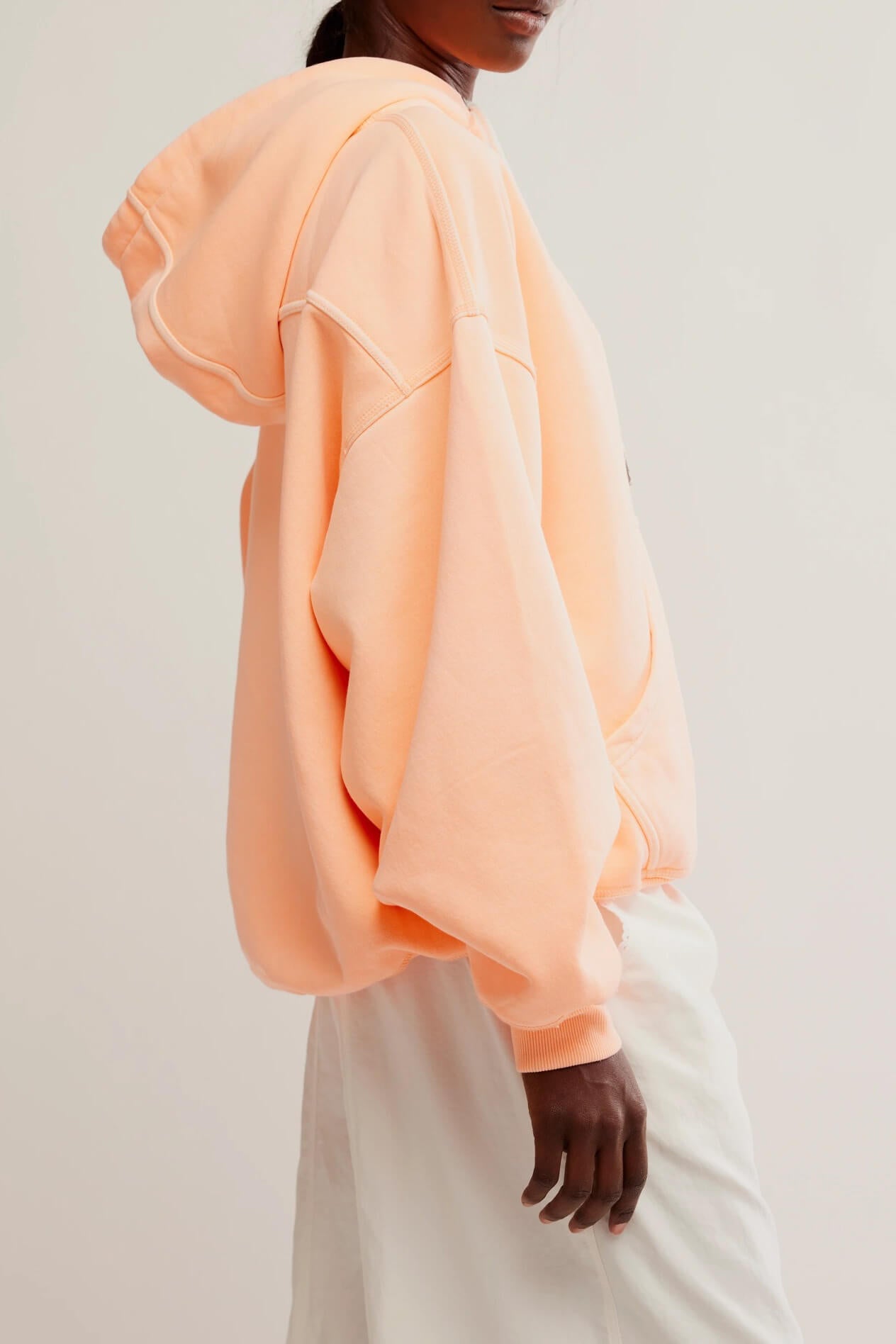 Free People final call hoodie in pastel peach