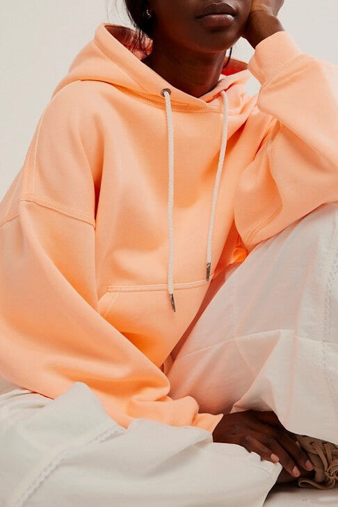 Free People final call hoodie in pastel peach