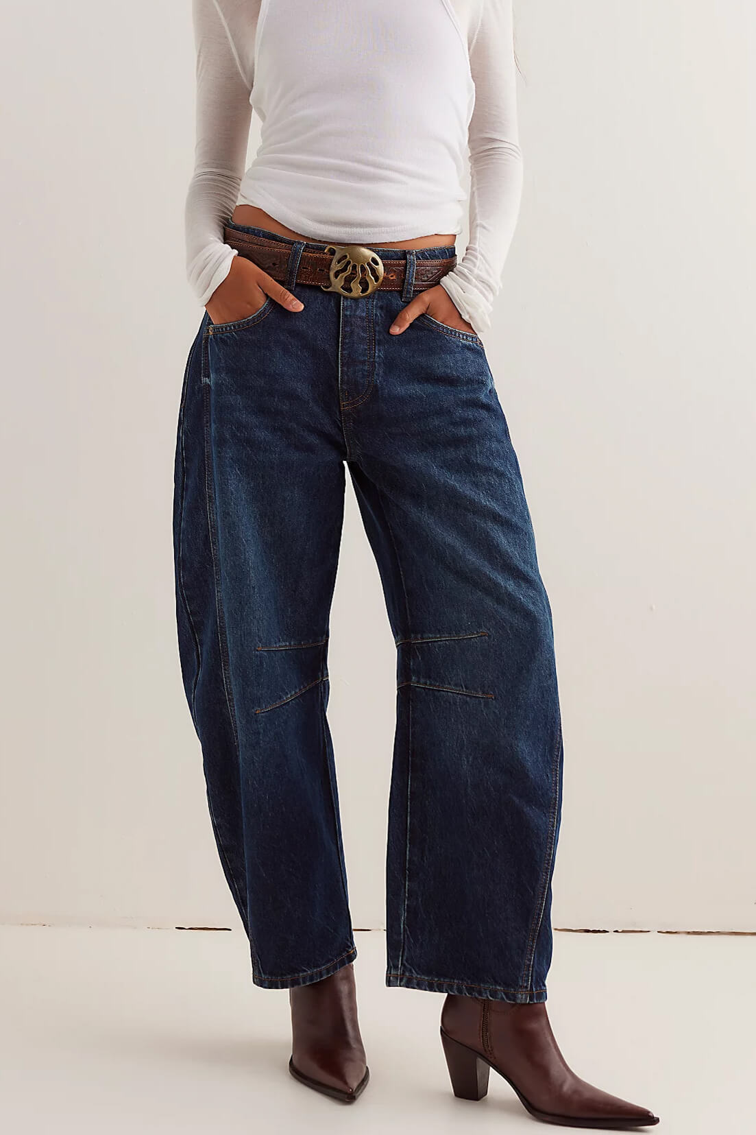 Free People Good Luck Barrel Jeans in deep end