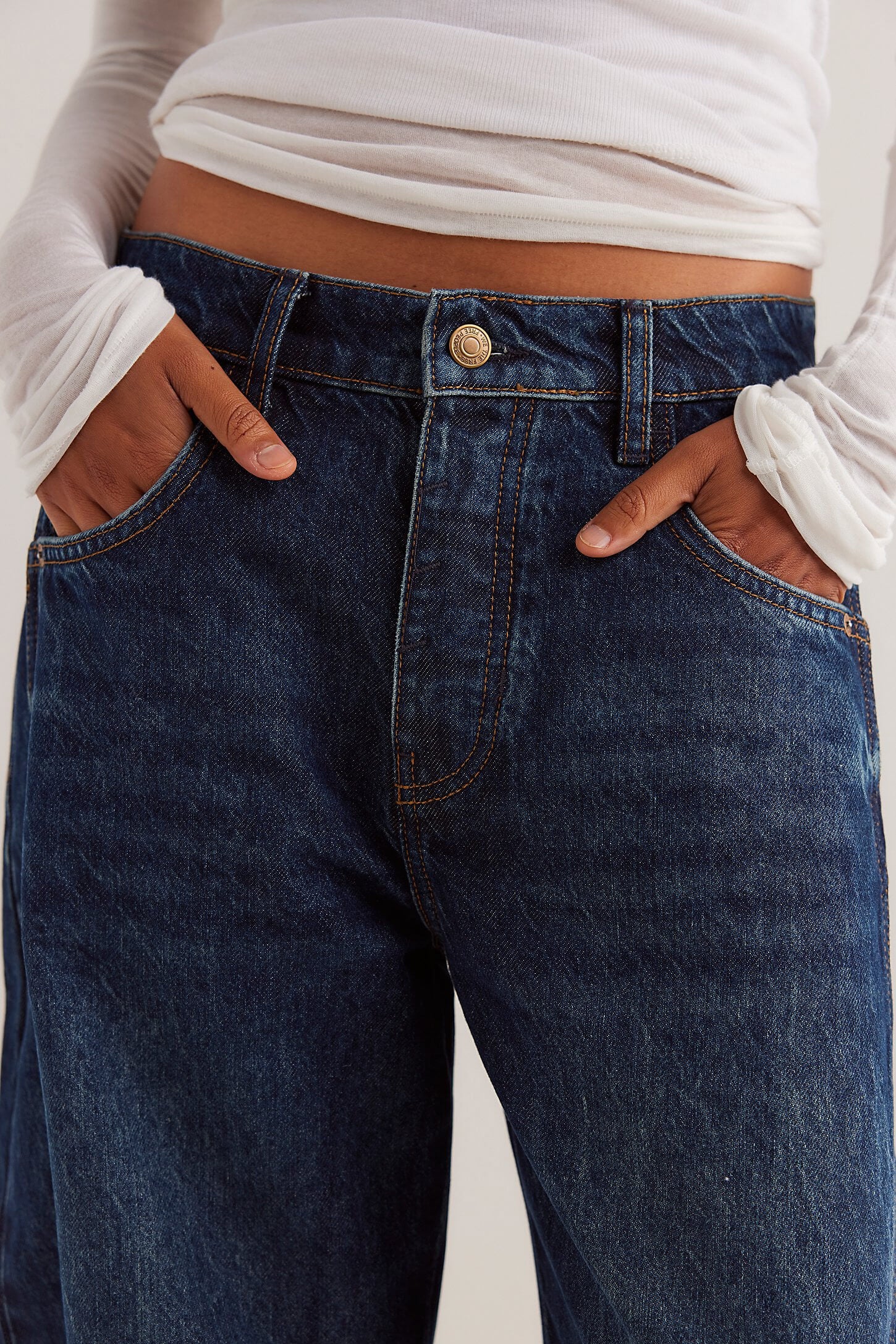 Free People Good Luck Barrel Jeans in deep end