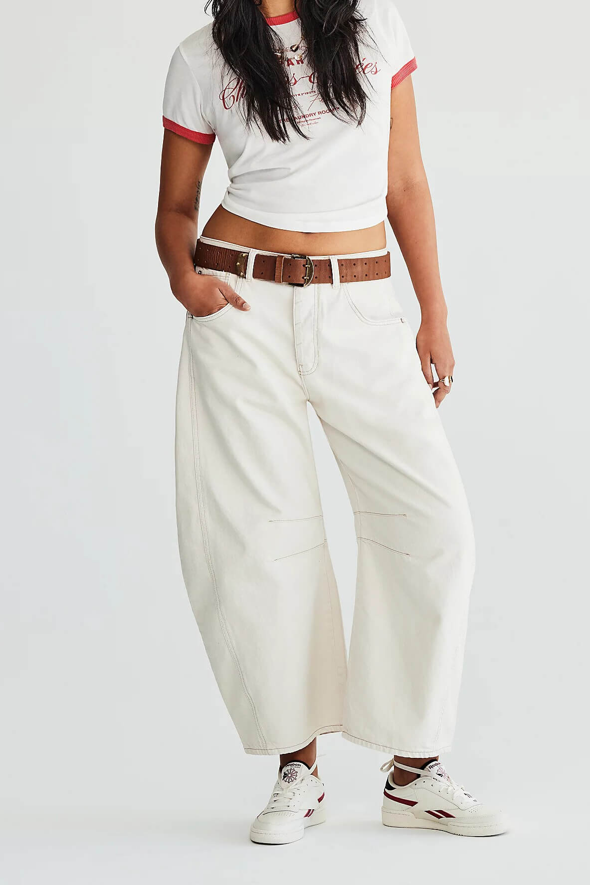 Free People good luck barrel jeans in milk