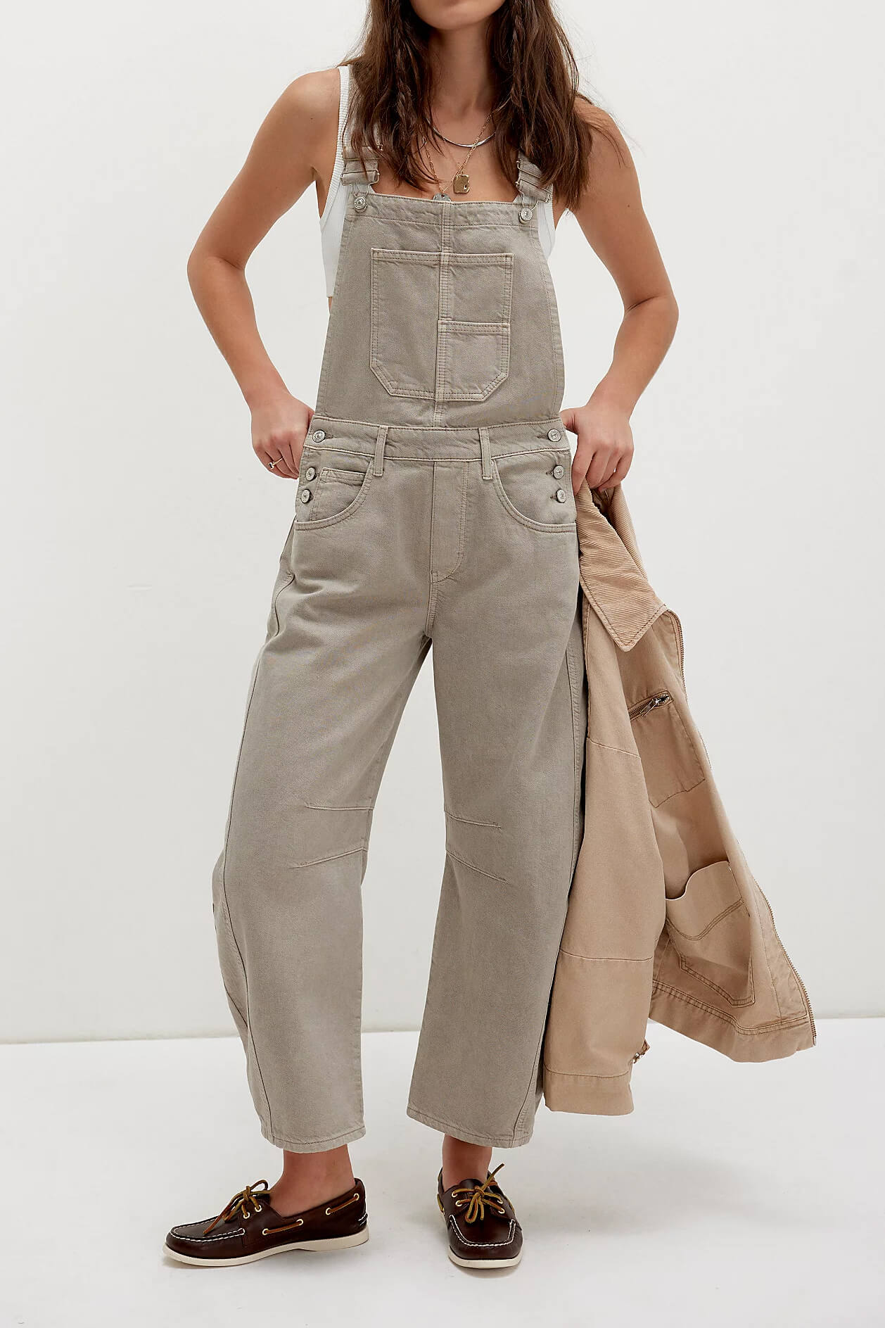Free People good luck overall in cobblestone