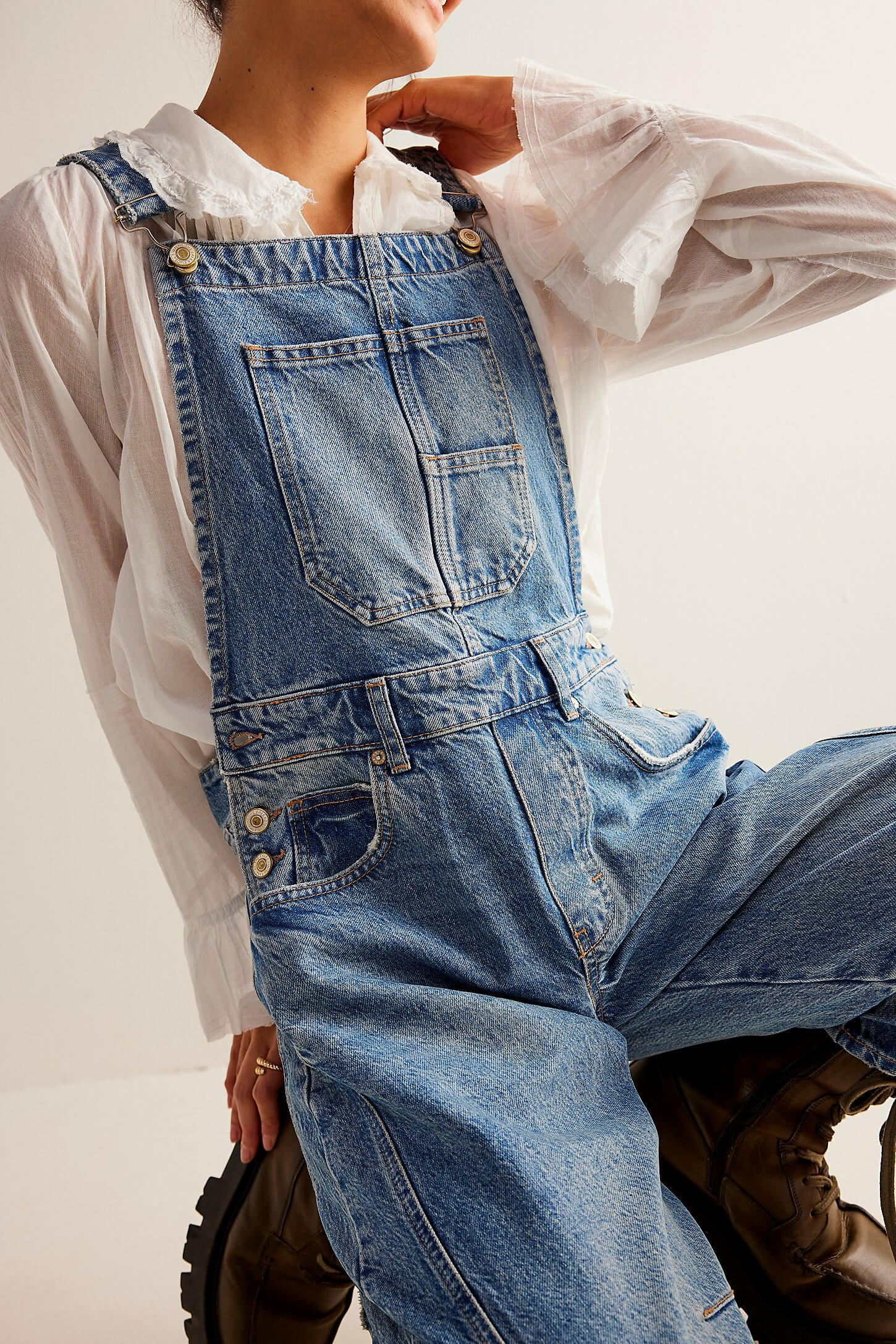 Free People Good luck overall in ultra light beam