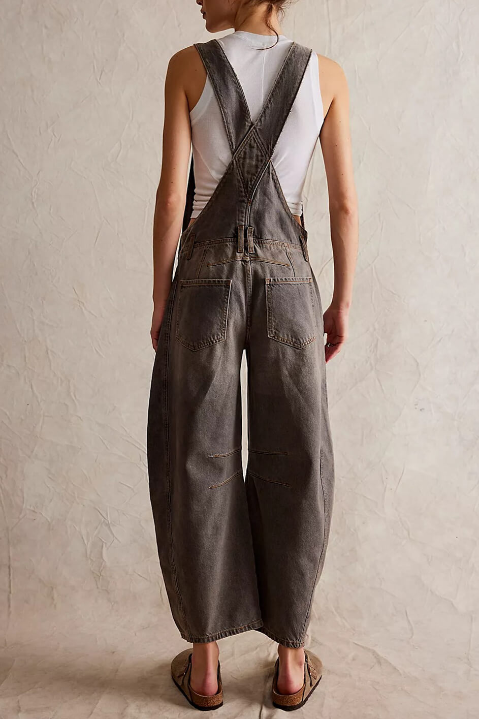 Free People good luck overalls in archive grey