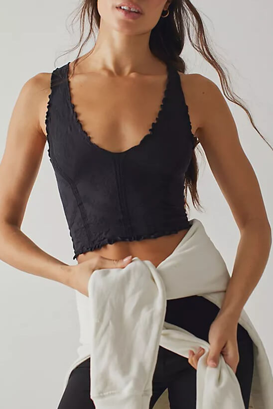 Free People here for you cami in black