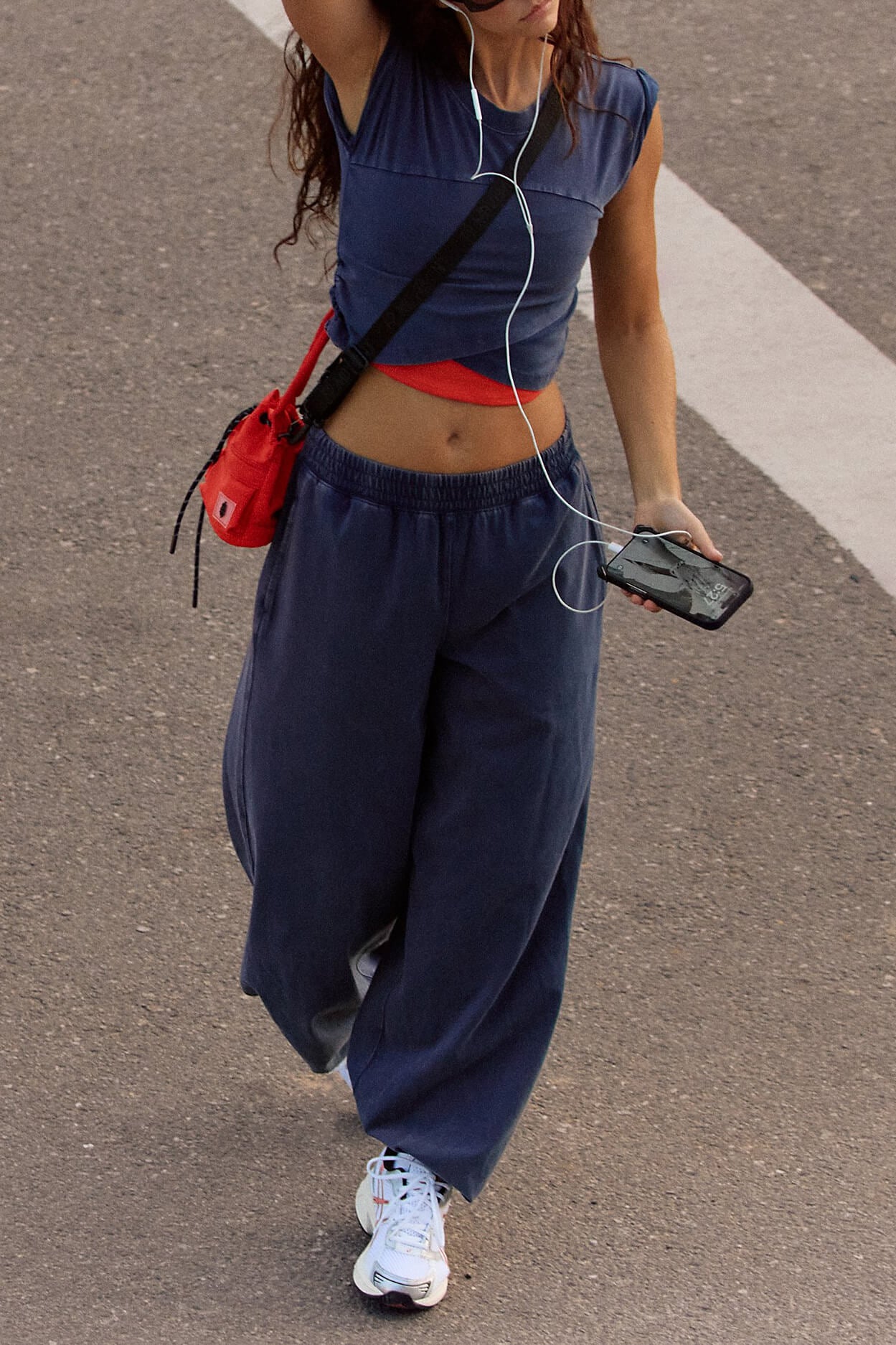 Free People Hot Shot Crossover Set in midnight navy