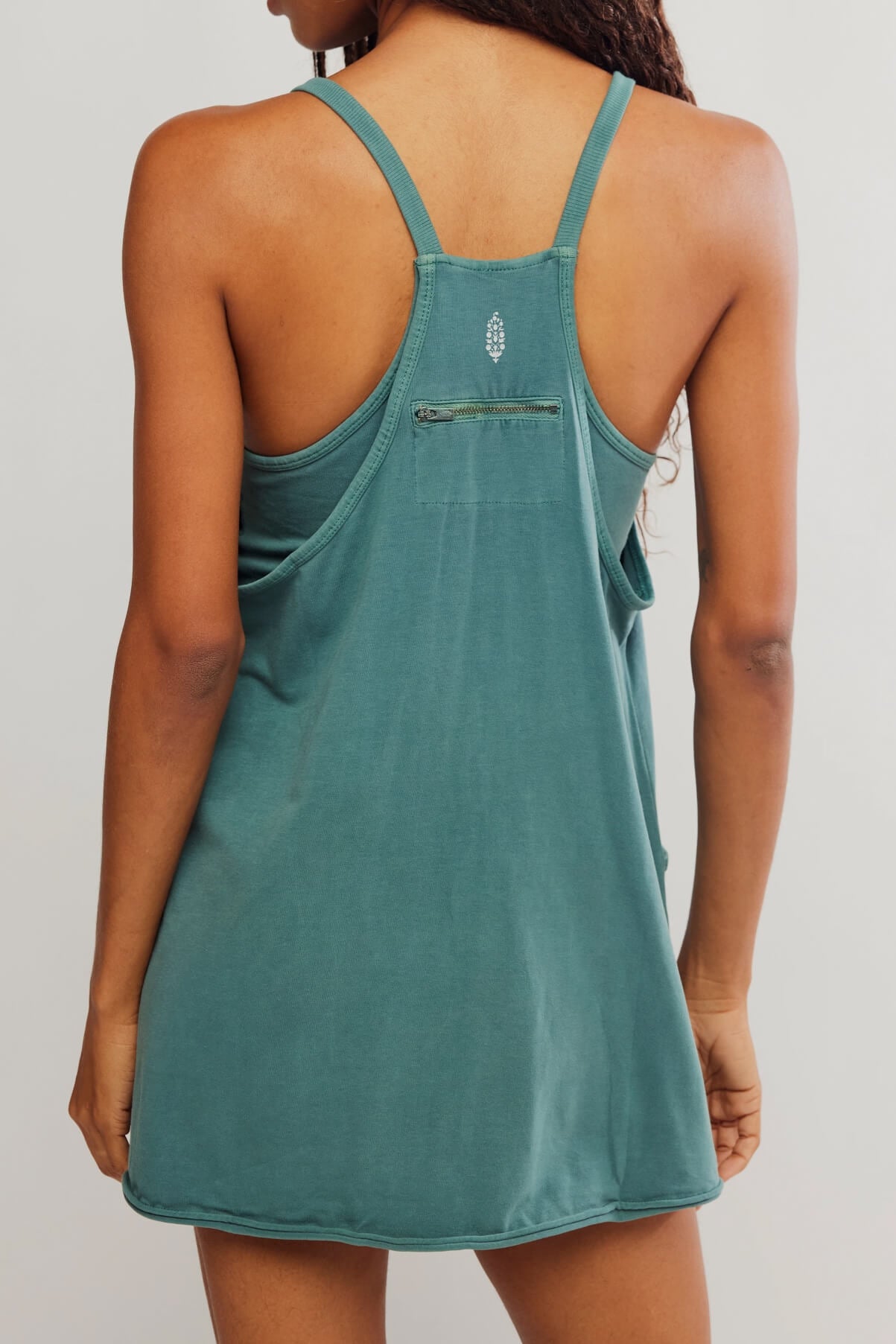 Free People Hot Shot Mini Dress in evergreen