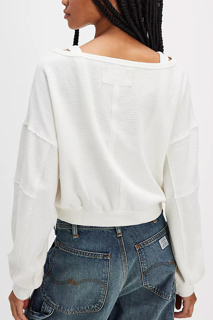 Free People Ife Pullover in Ivory