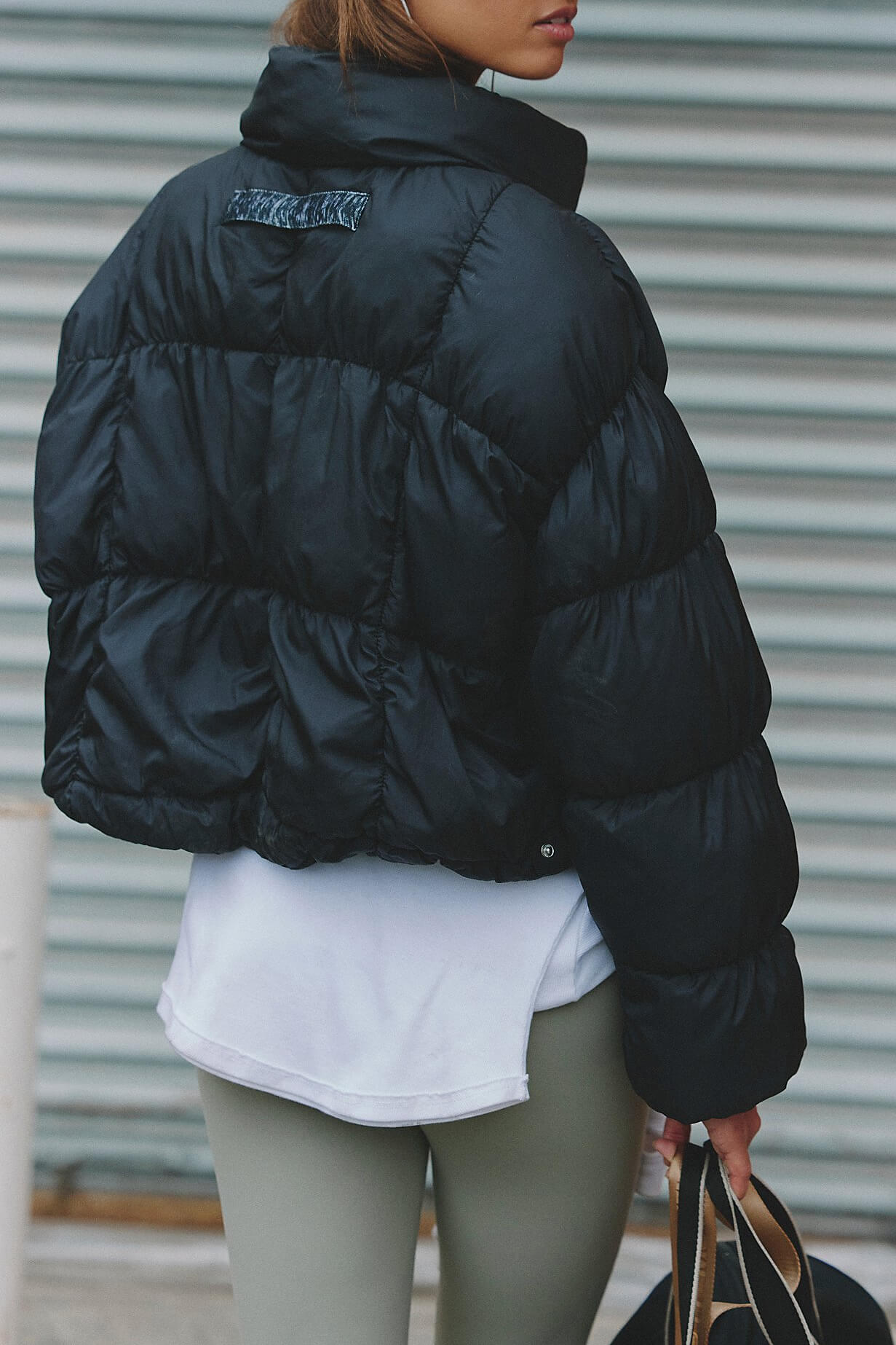 Free People In A Bubble Puffer Jacket in black