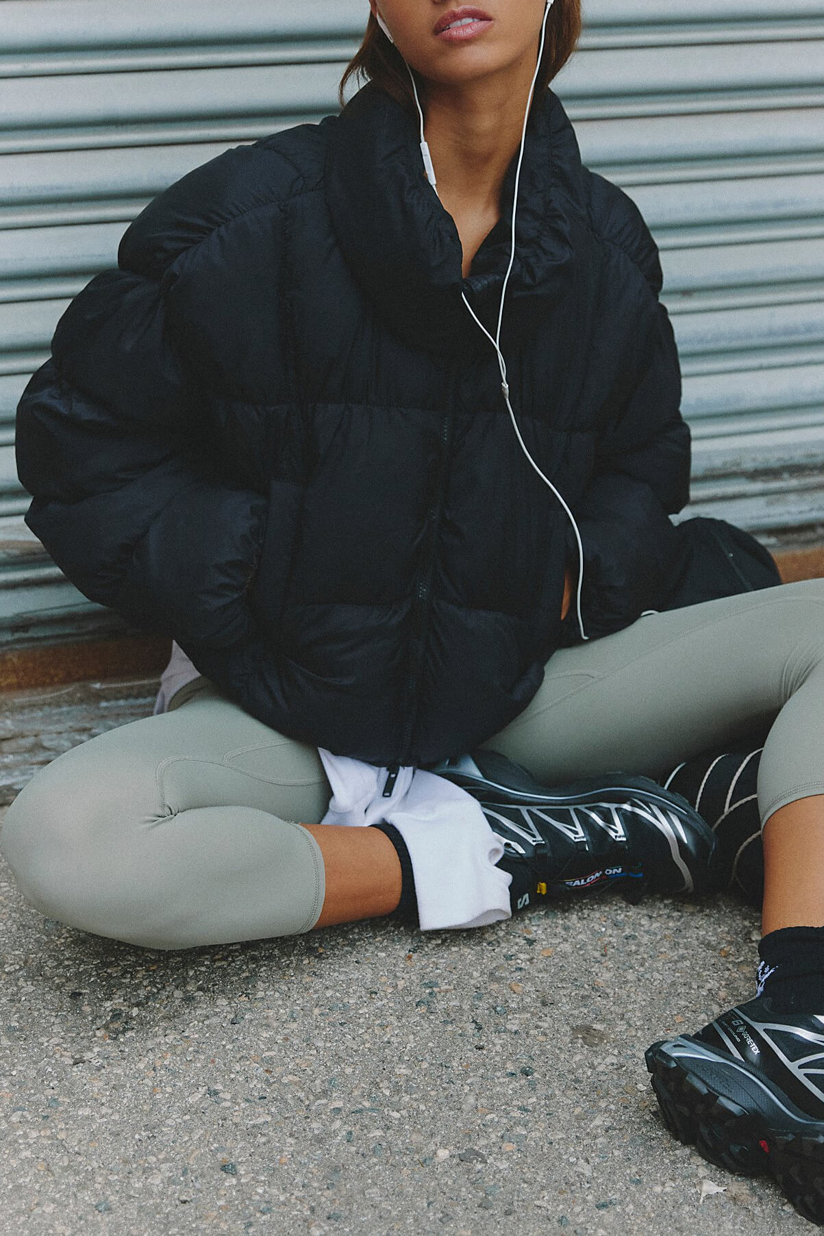 Free People In A Bubble Puffer Jacket in black