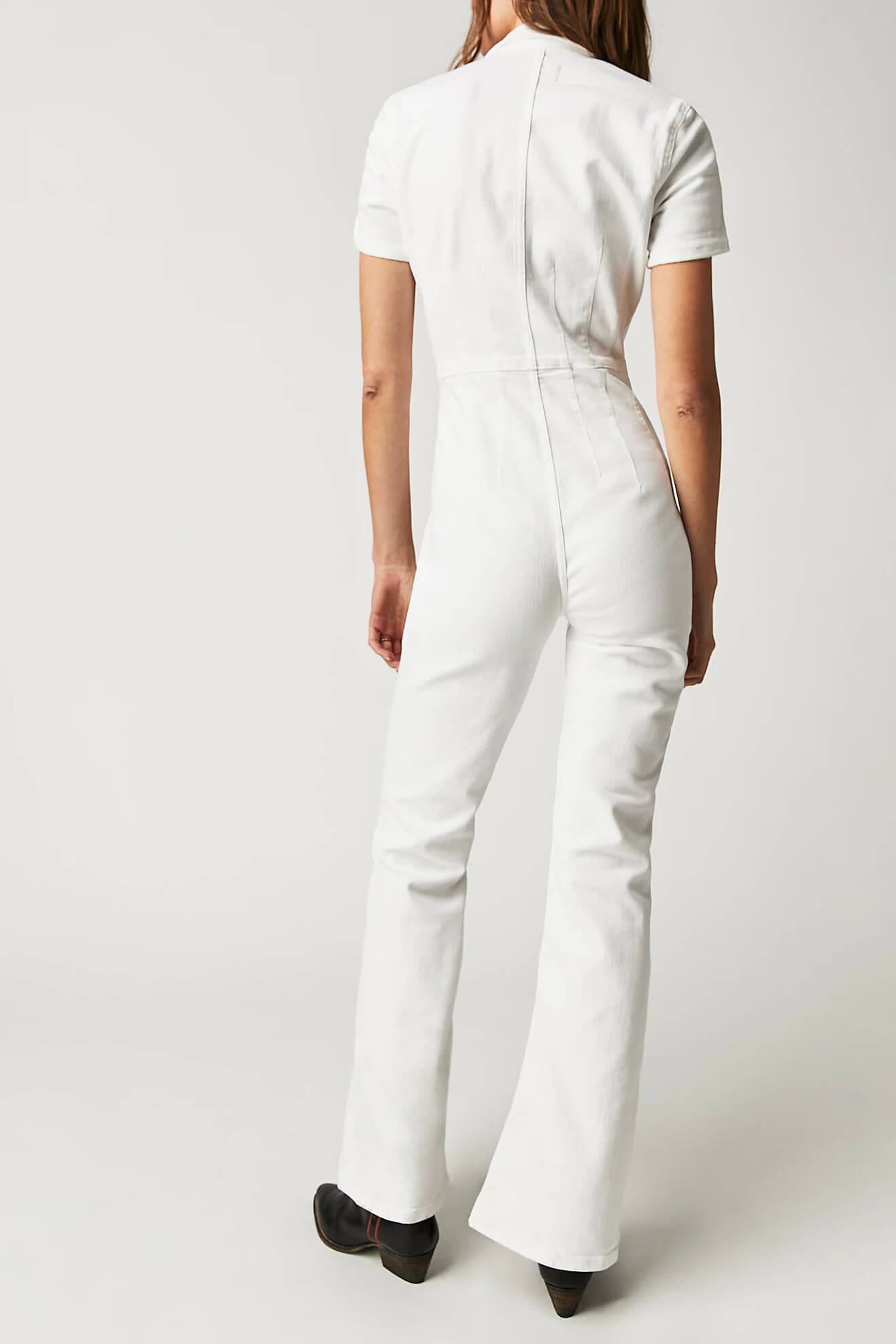 Free People jayde flare jumpsuit in pure white