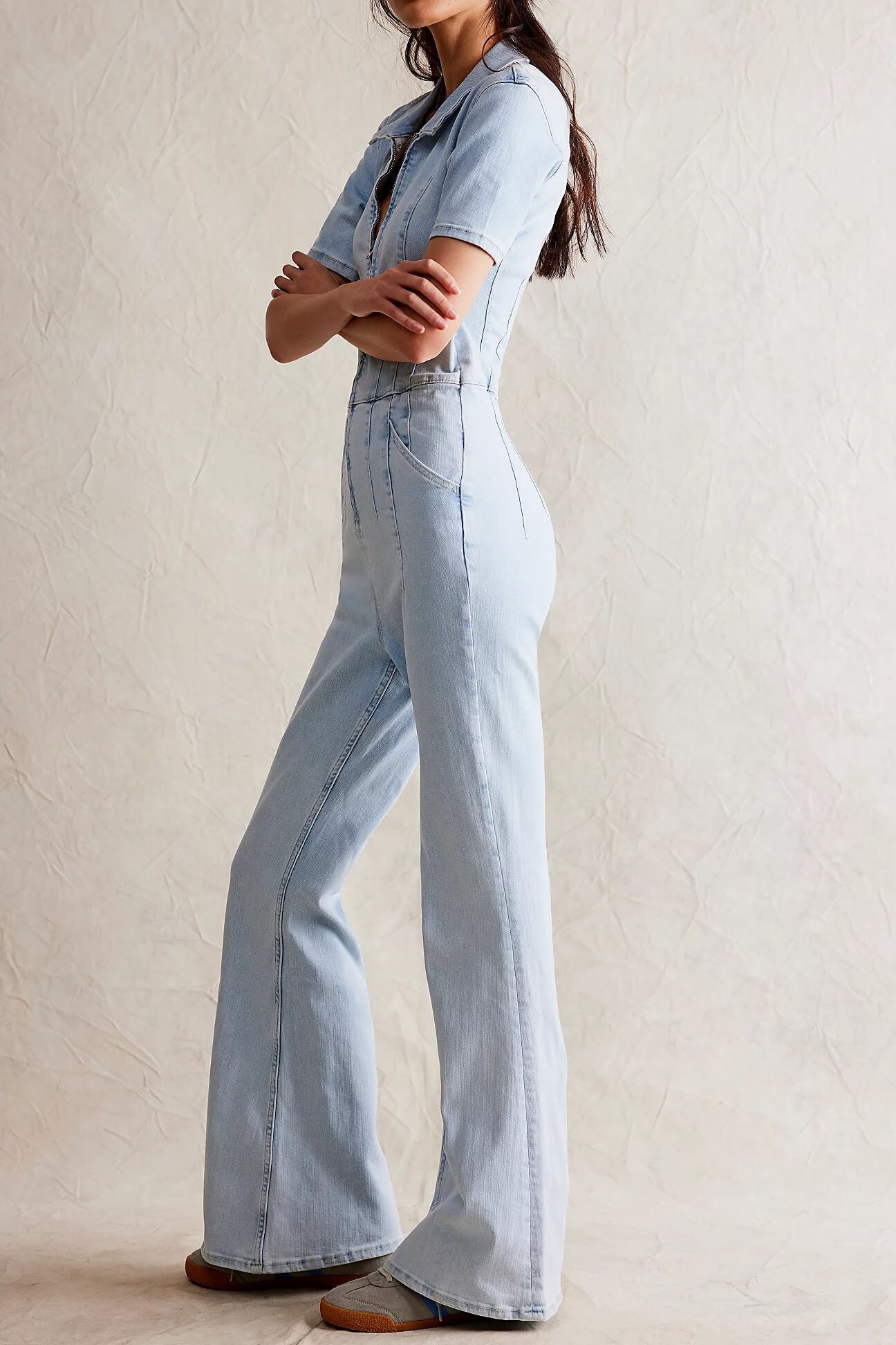 Free People Jayde flare jumpsuit in whimsy