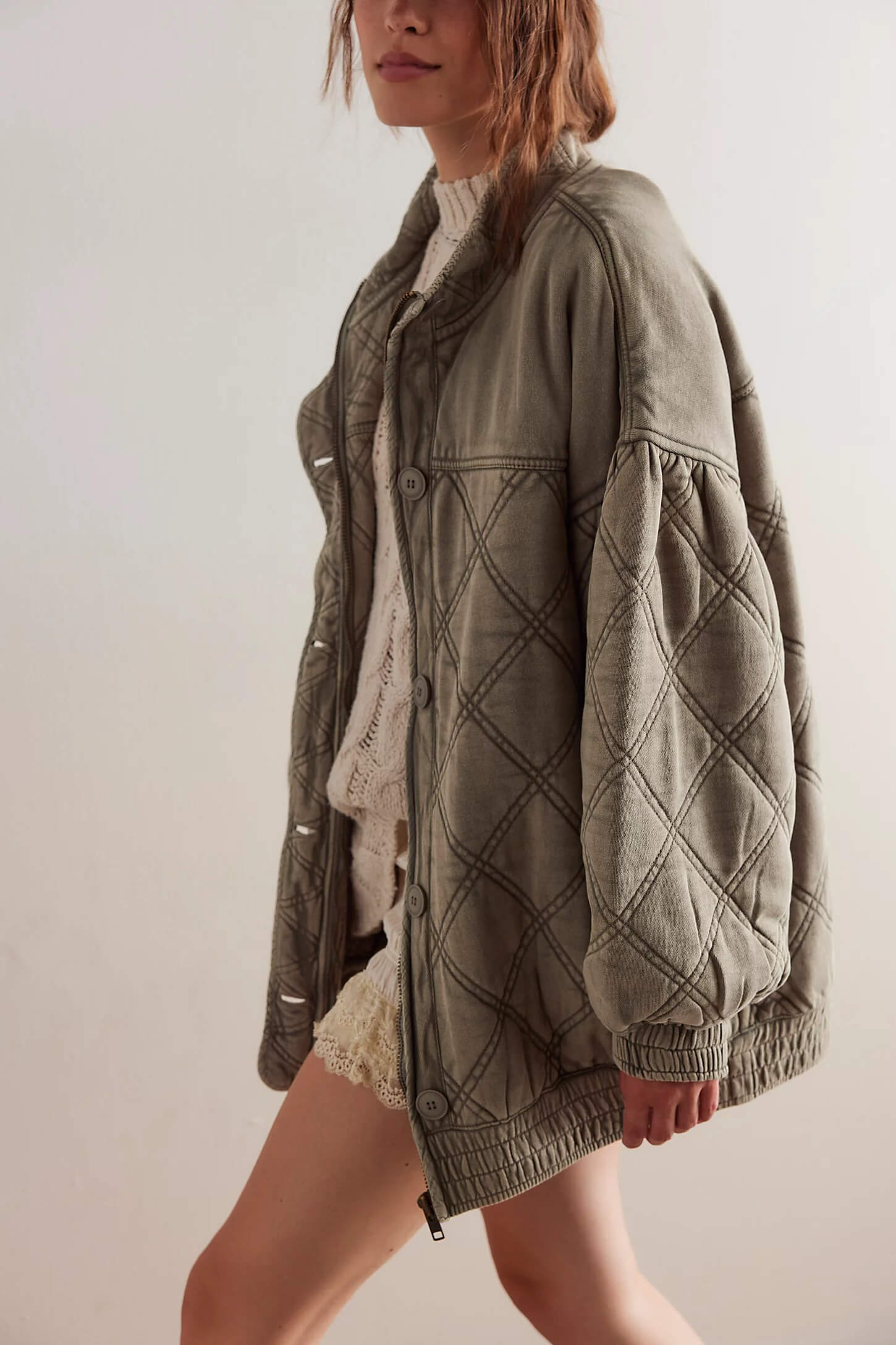 Free People Juno Jacket in laurel oak