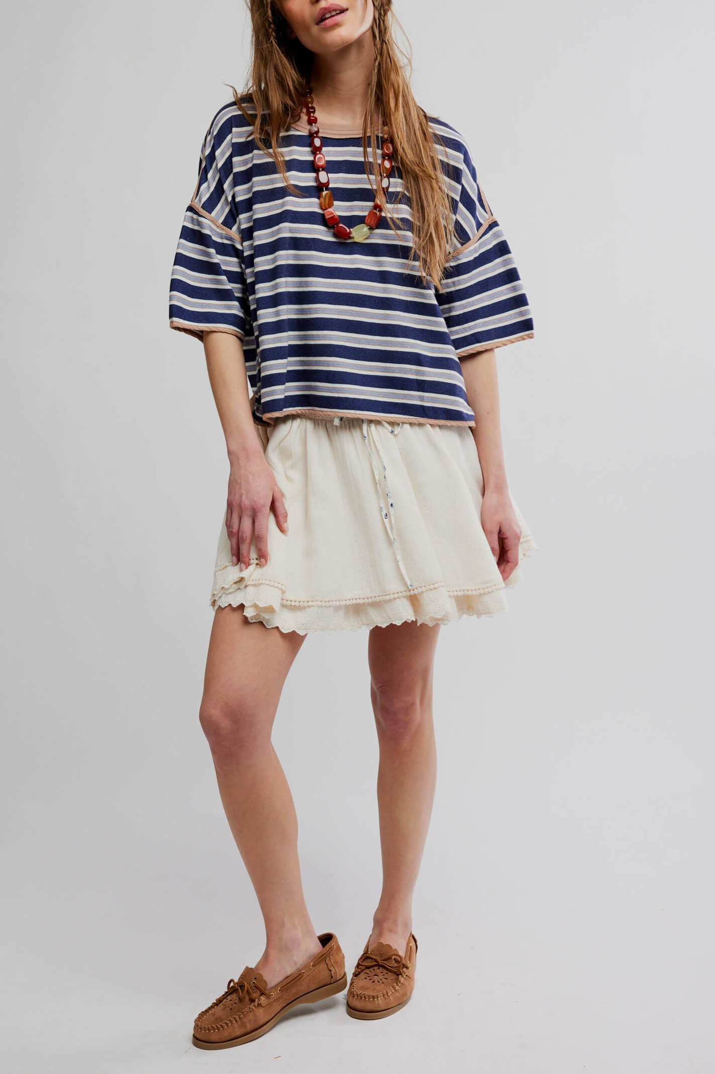 Free People Lady Tulip Mini Skirt in tea