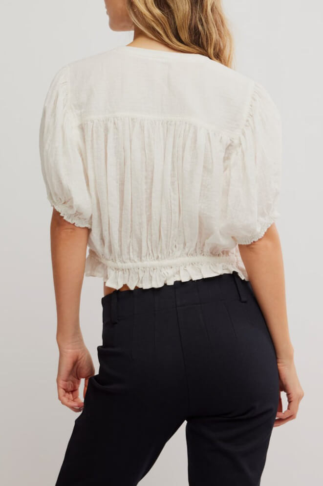 Free People Little cloud shirt in clean ivory