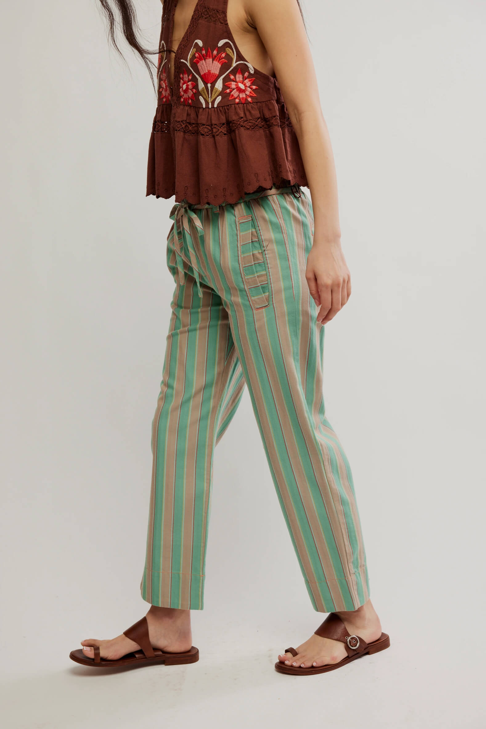 Free People Marielle Pull On Pants in ginger combo