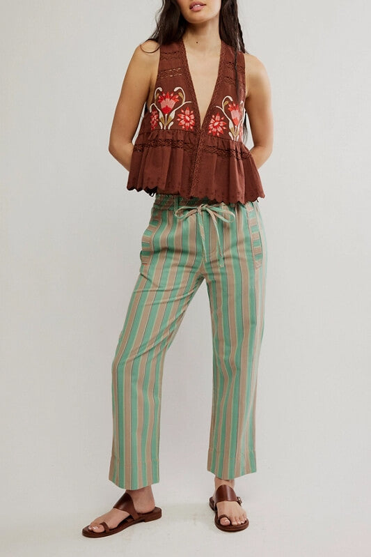 Free People Marielle Pull On Pants in ginger combo