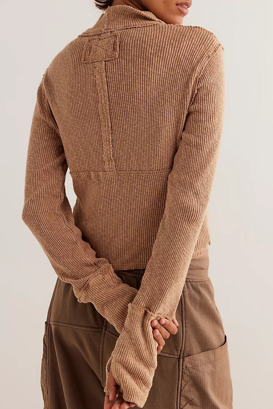 Free People midnight half zip in tobacco