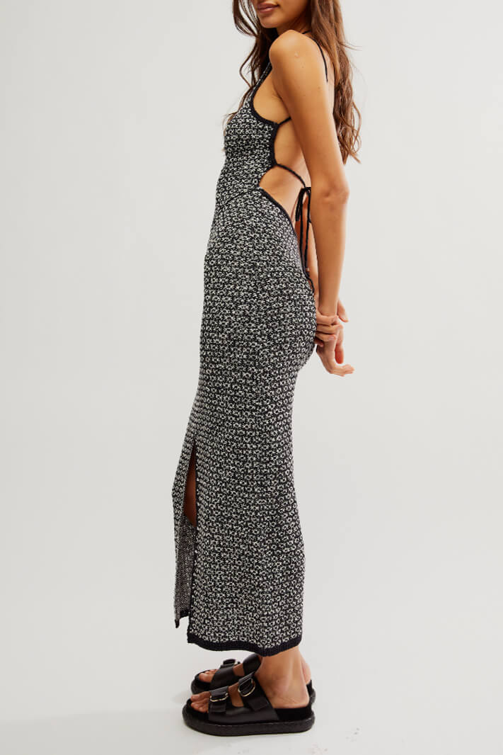 Free People Mindy sweater midi in black combo