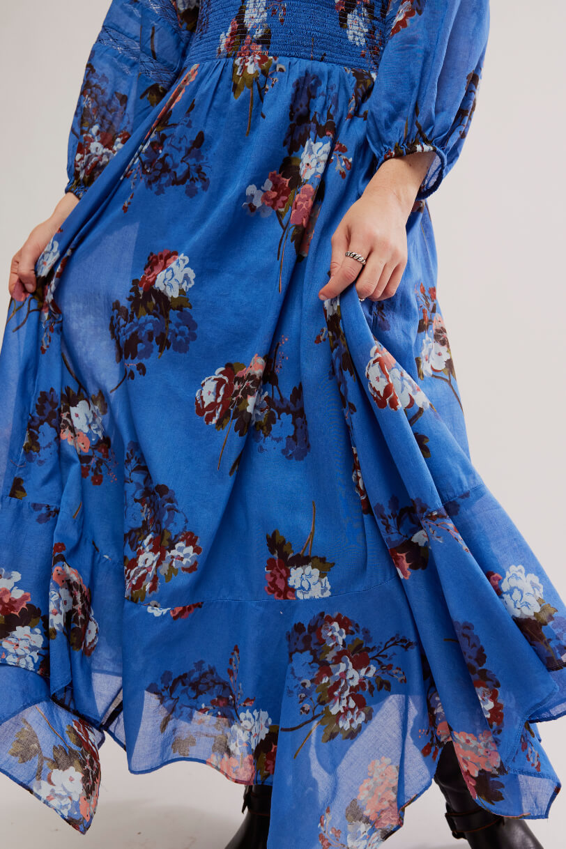 Free People morning glory maxi in dutch blue combo