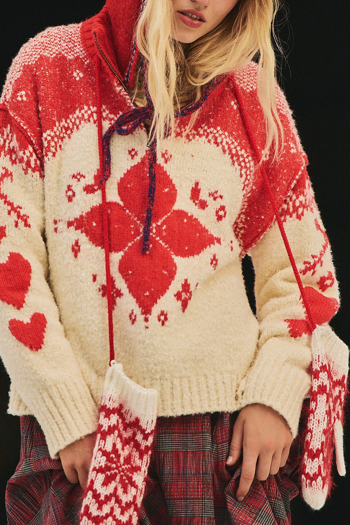 Free People Mythical Sweater in vanilla combo