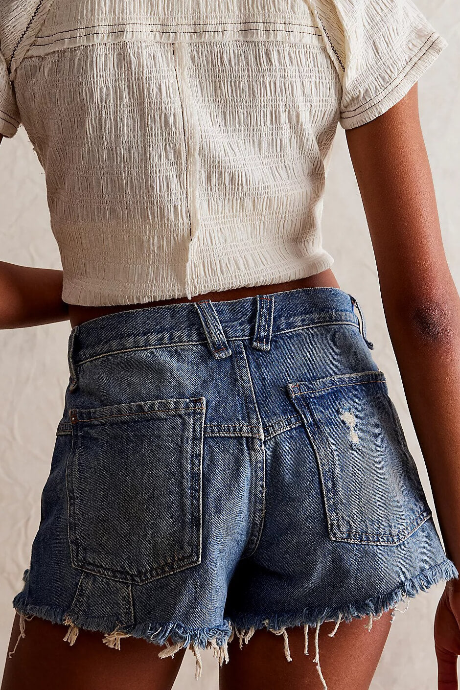 Free People now or never denim shorts in west end