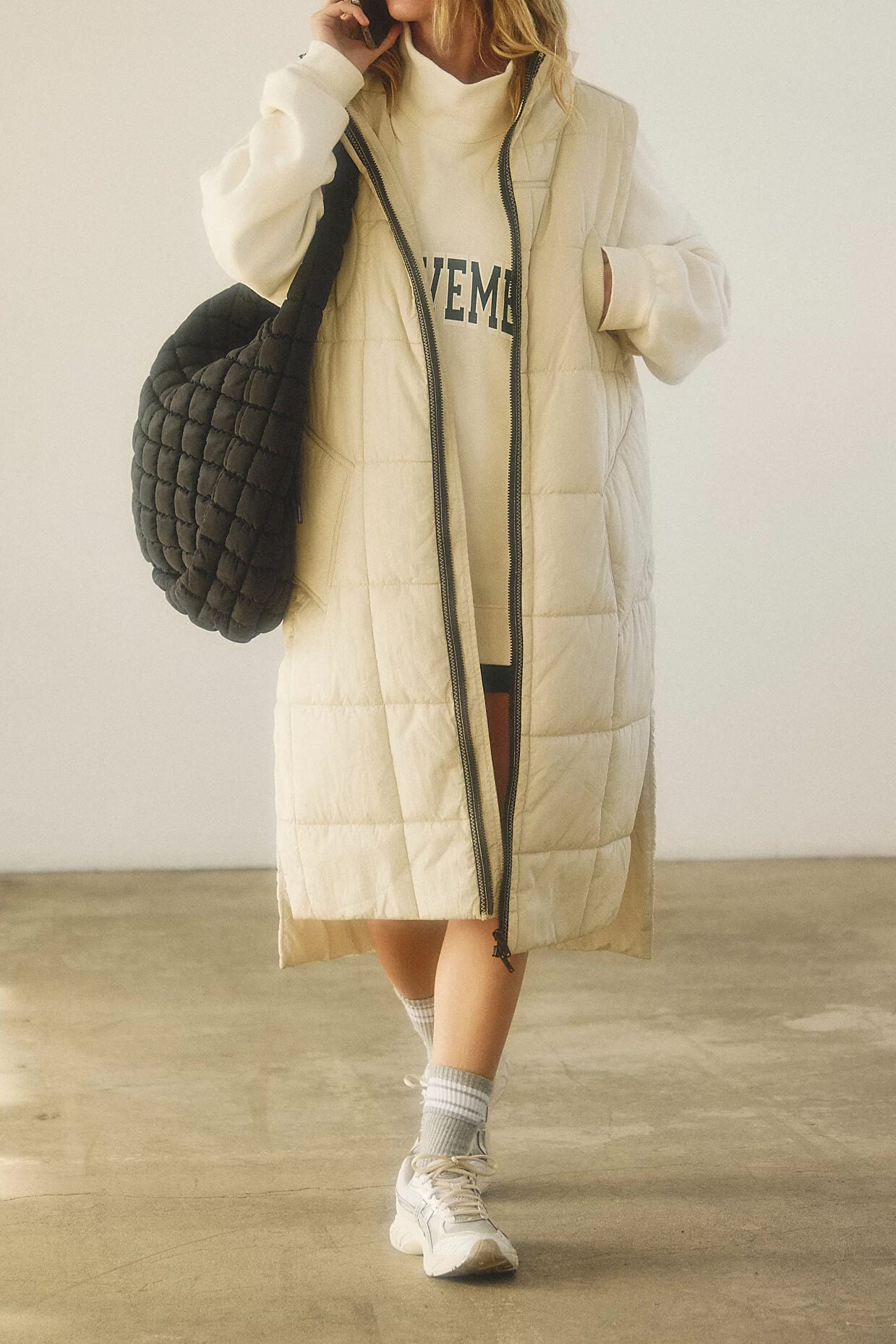 Free People On The Move Packable Vest in muted beige