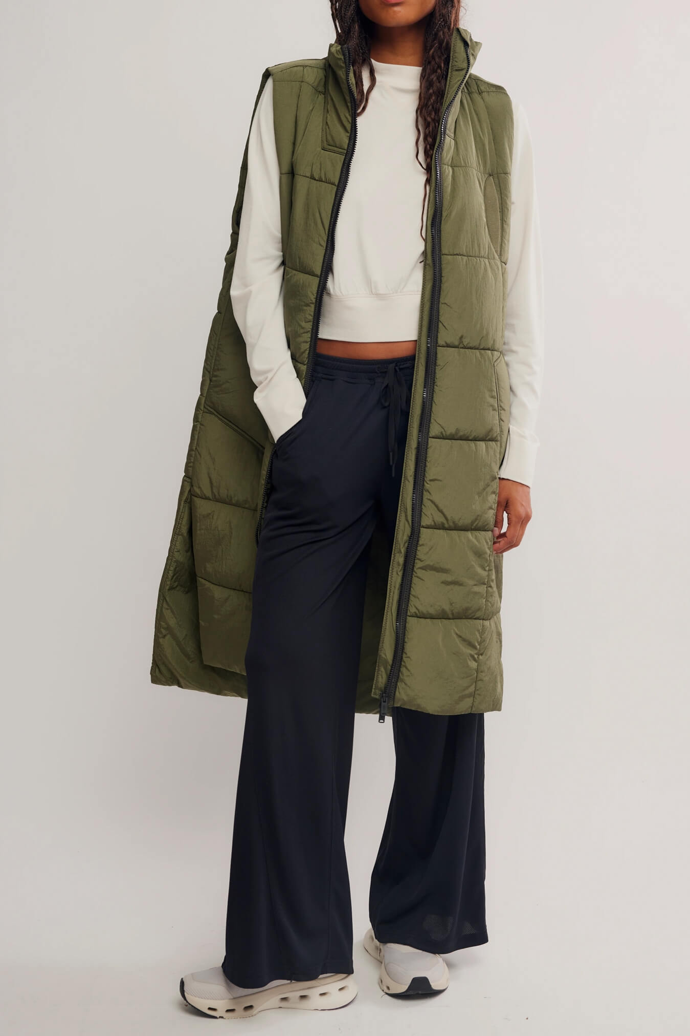Free People On The Move Packable Vest in seagrass
