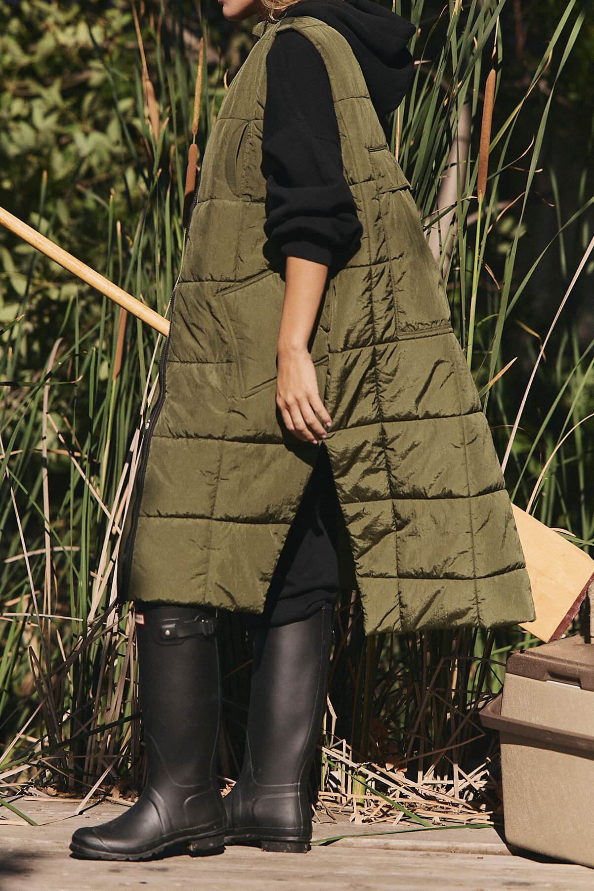 Free People On The Move Packable Vest in seagrass