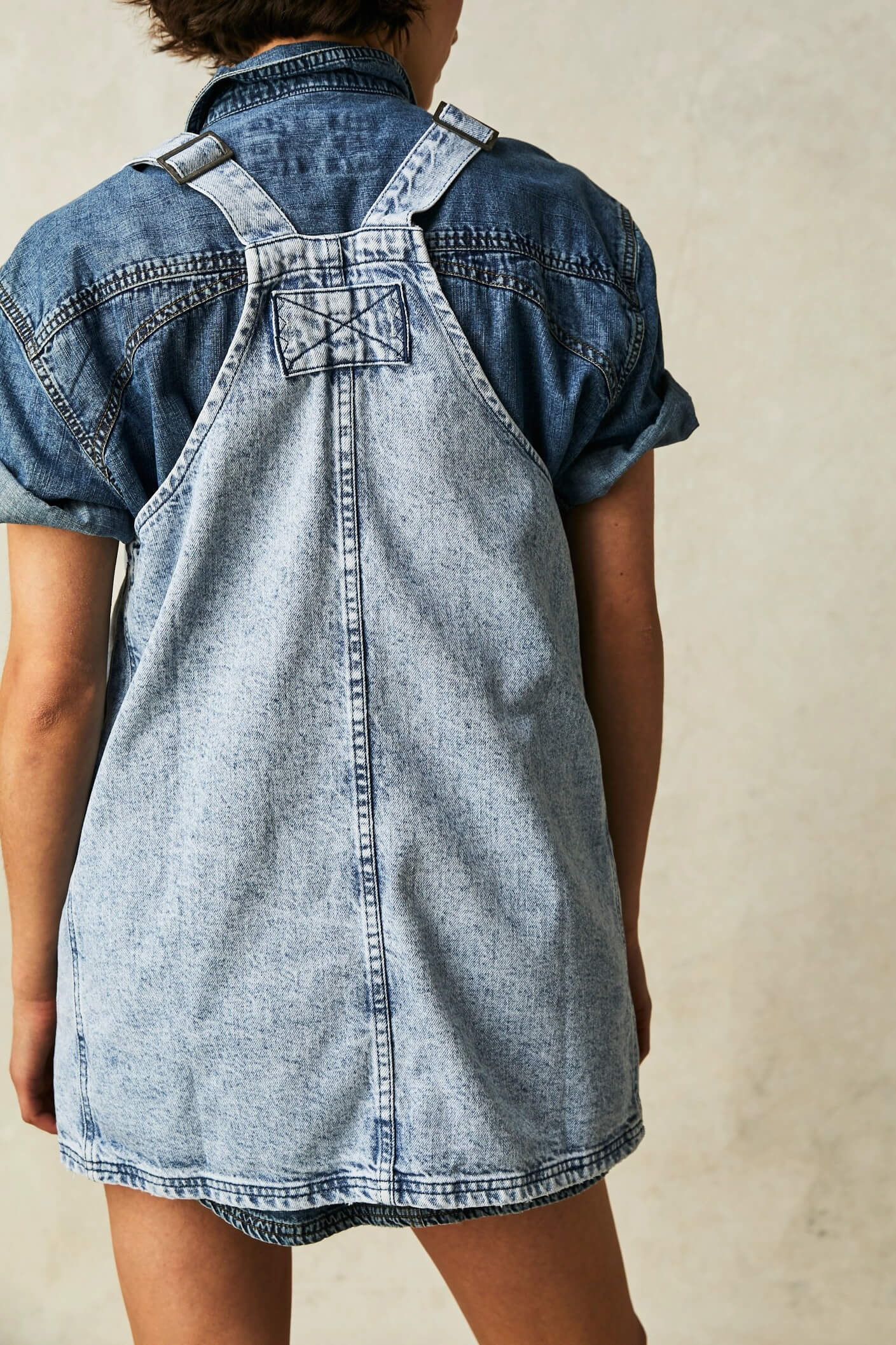 Free People overall smock mini in all faded out