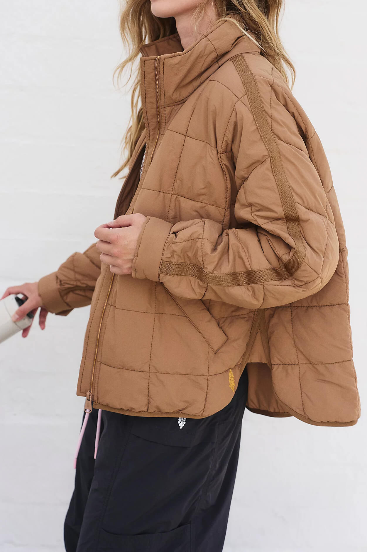 Free People Pippa Packable Puffer Jacket in twig