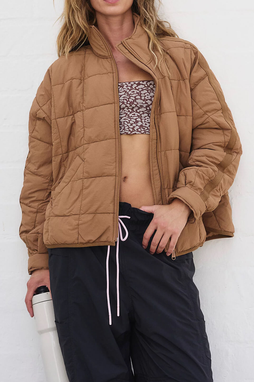 Free People Pippa Packable Puffer Jacket in twig