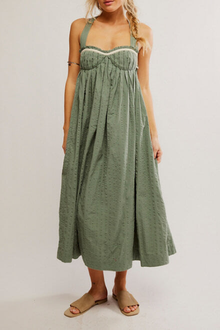 Free People poppy midi in lily pad