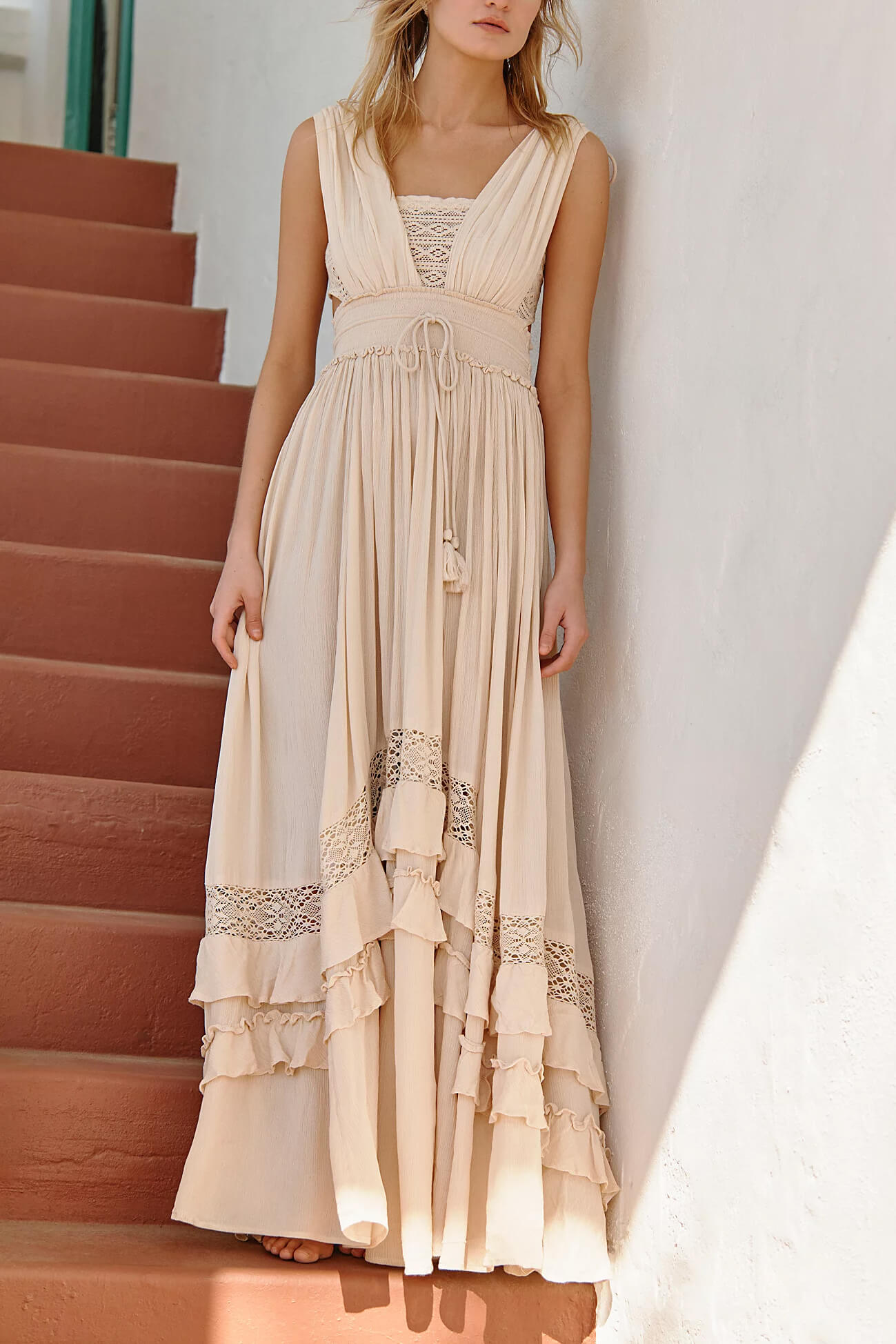 Free People santa maria maxi in summer khaki