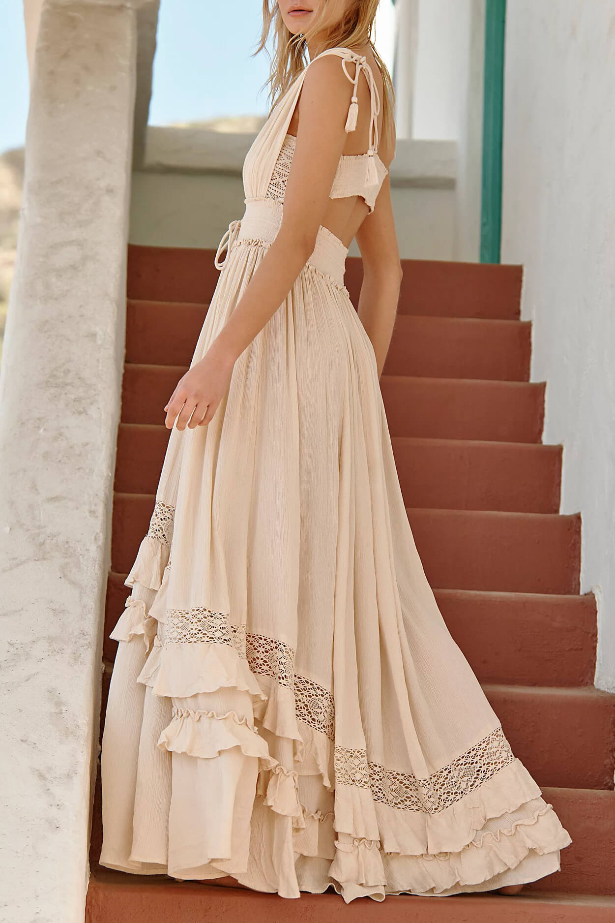 Free People santa maria maxi in summer khaki