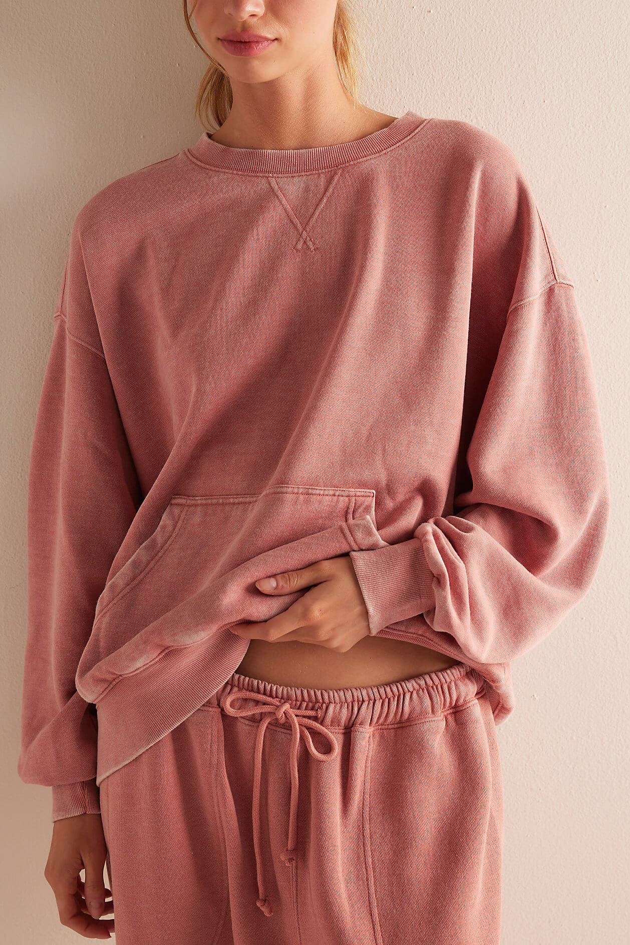 Free People Slow It Down Pullover in rose dawn