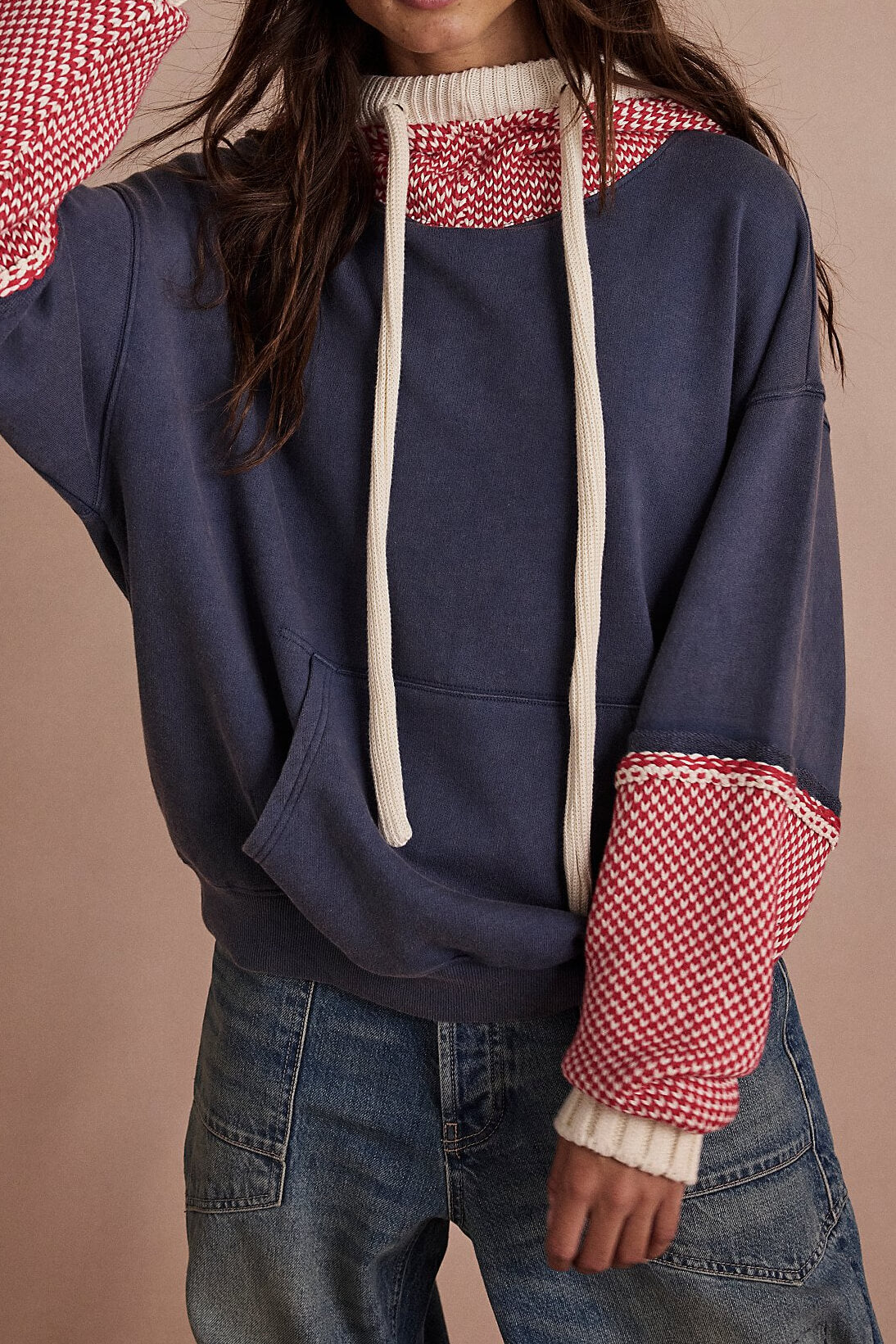 Free People Snug Bonnet Sweatshirt in indigo