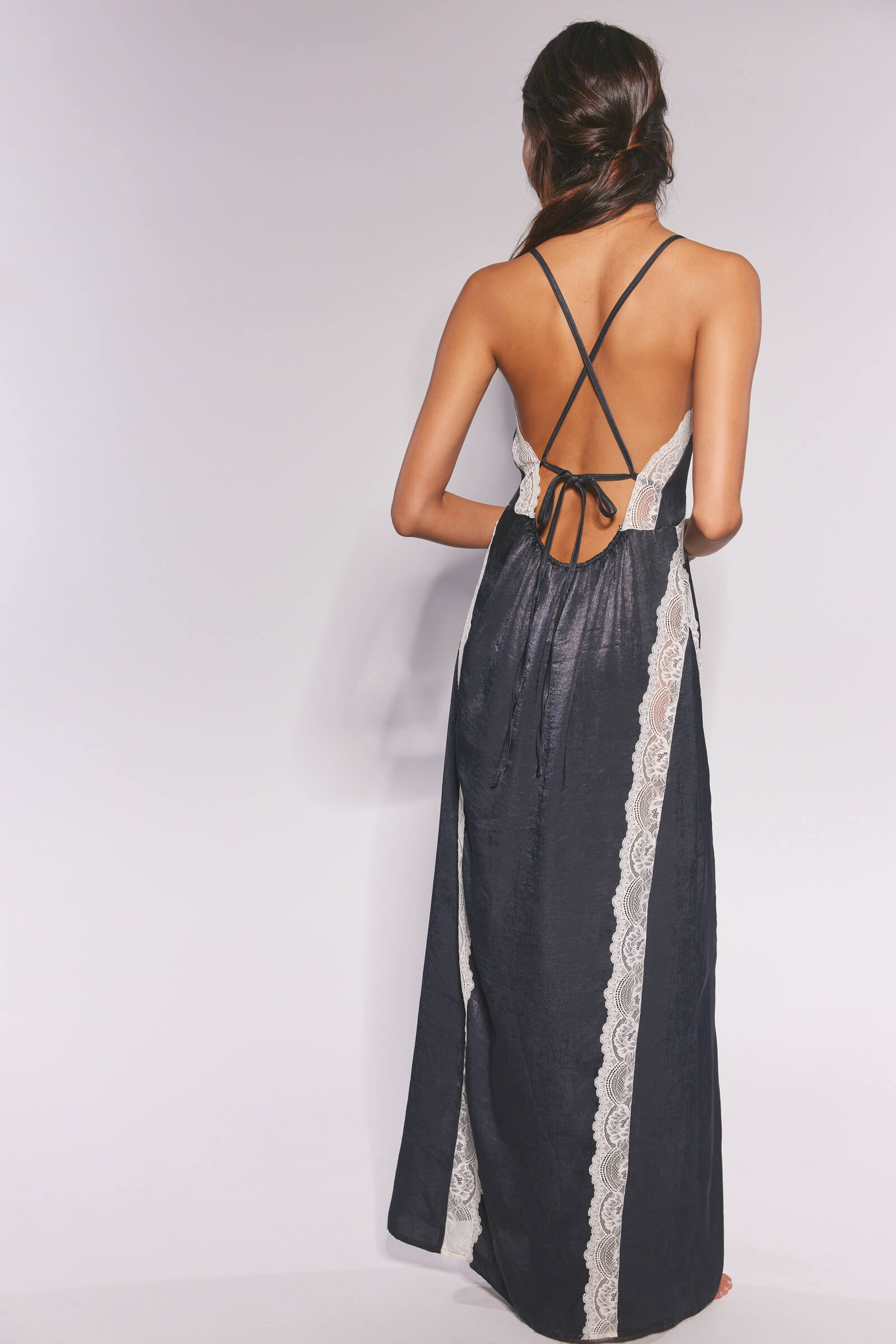 Free People Some Kind Of Love Slip Dress in black combo