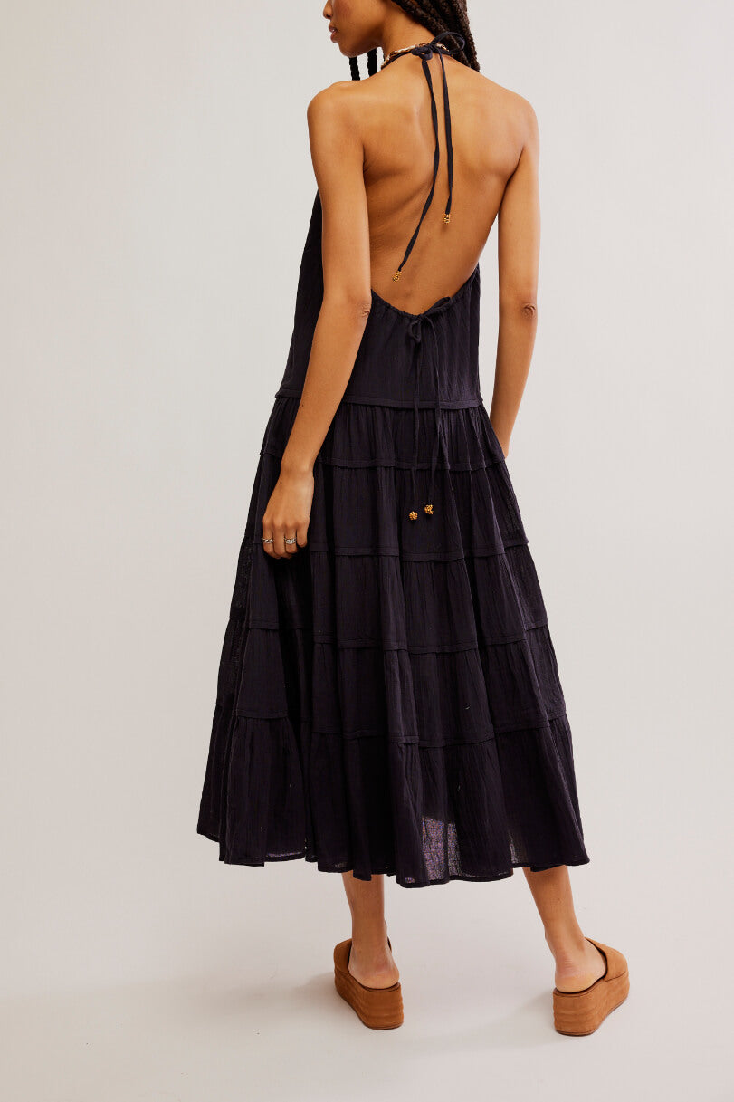 Free People somewhere sunny maxi in black