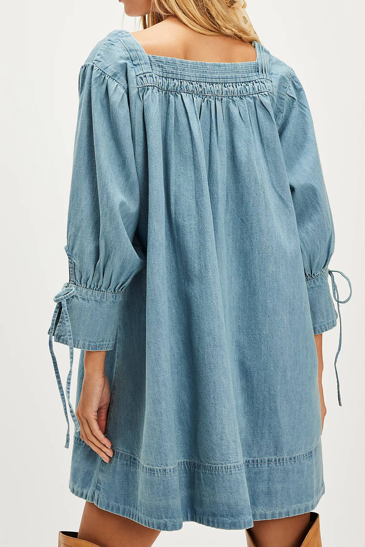 Free People Sonora Denim Mini Dress in cornflower