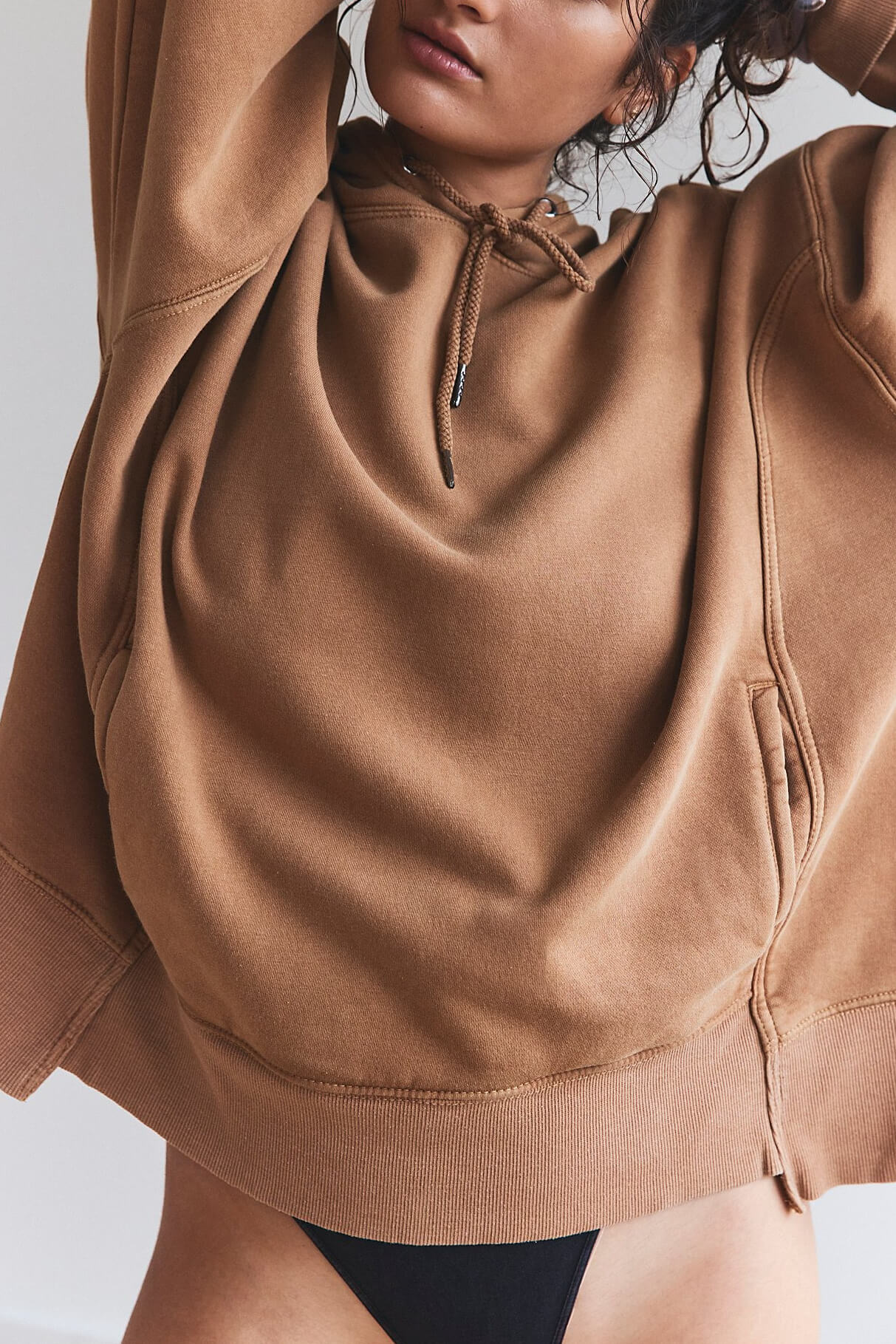 Free People sprint to the finish hoodie in camel