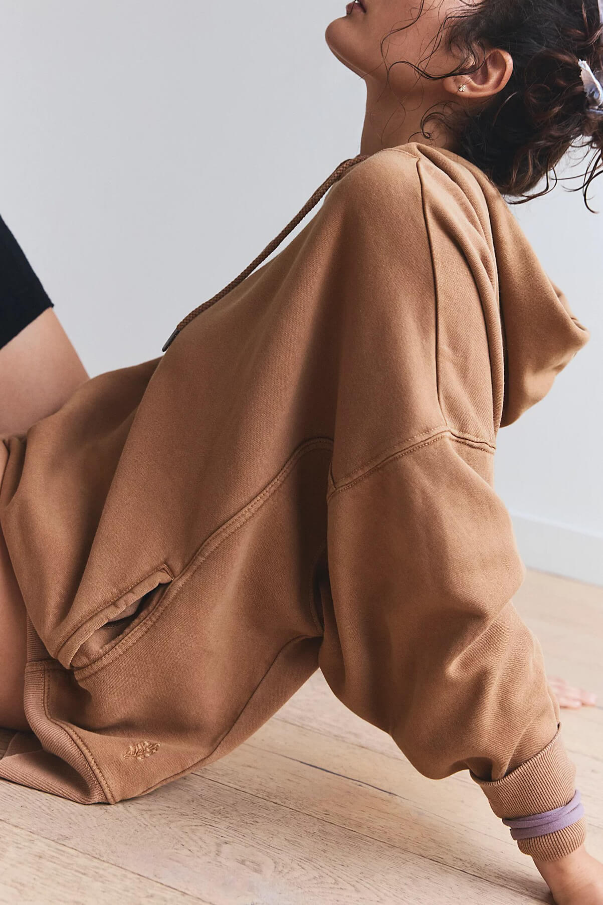 Free People sprint to the finish hoodie in camel