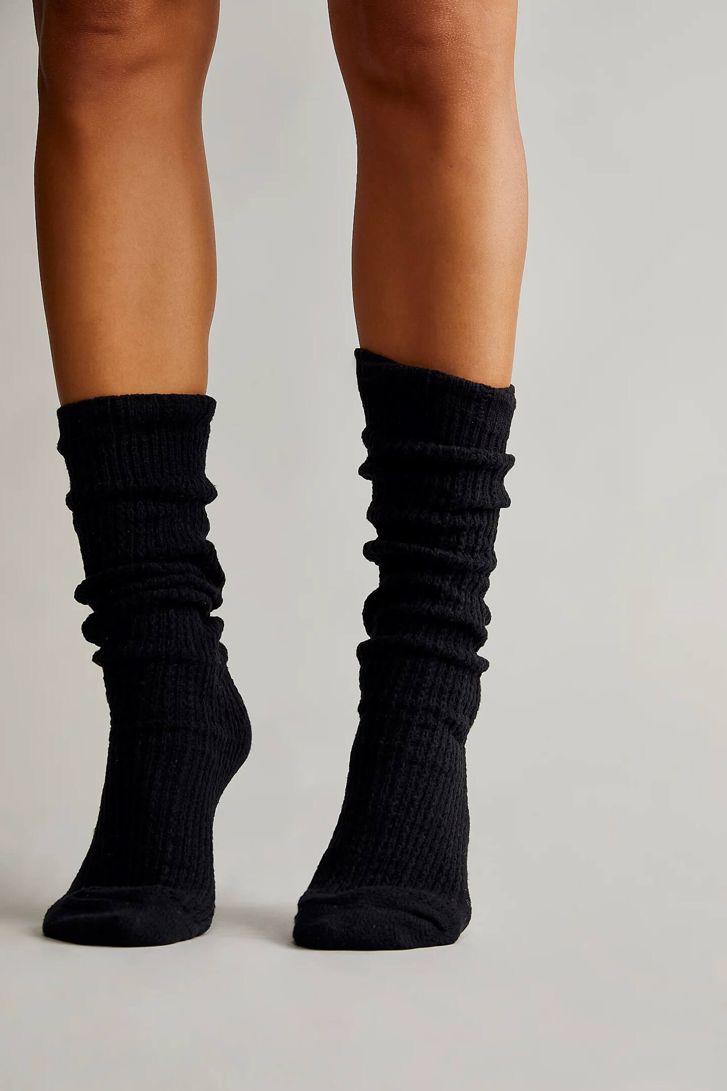 Free People staple slouch socks in black